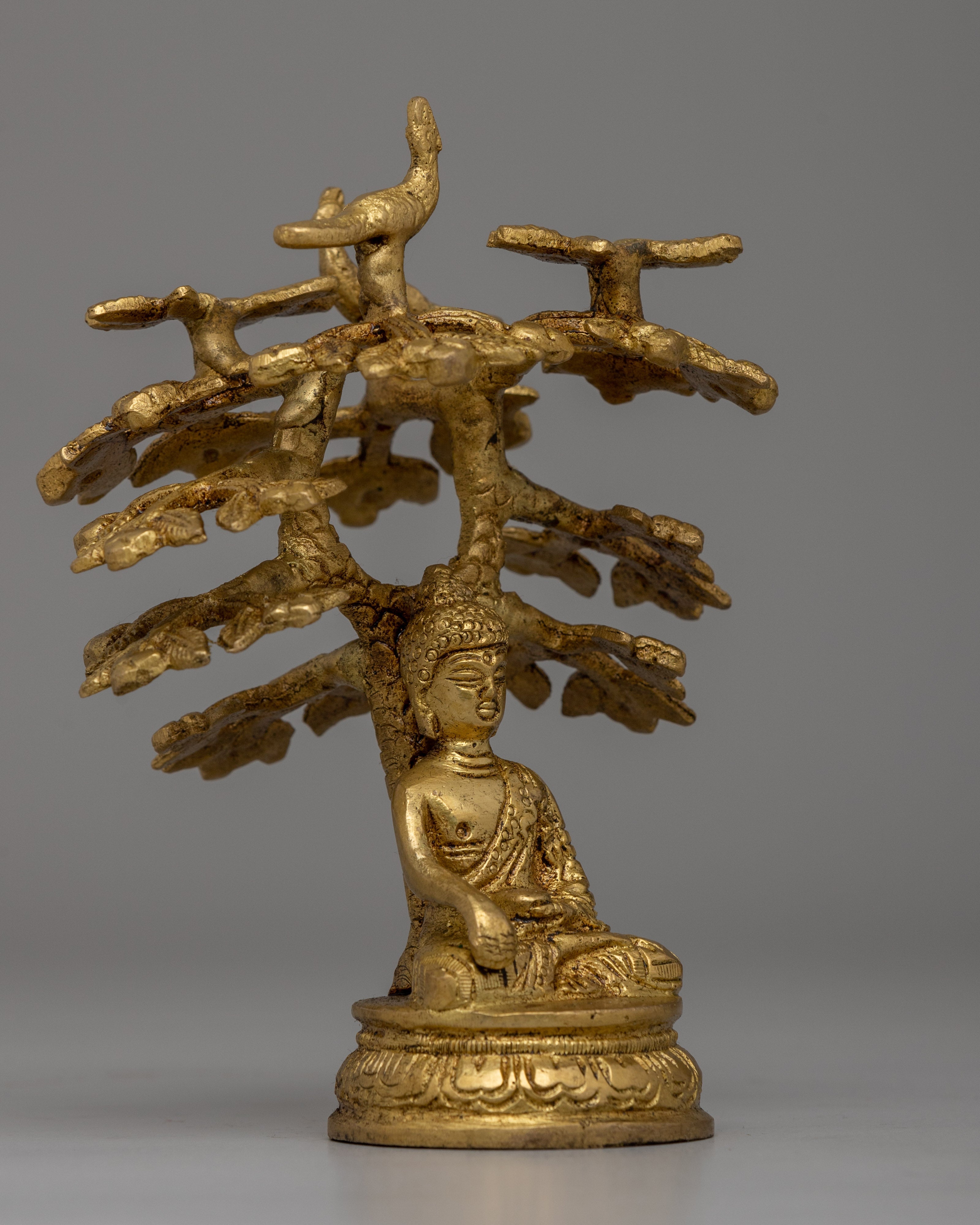 Shakyamuni Buddha Under Tree | Brass Statue for Enlightenment and Meditation