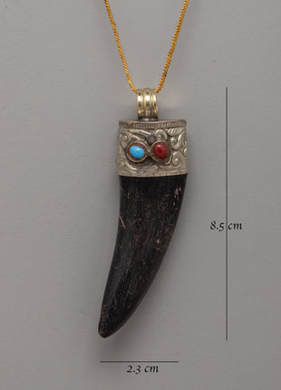 Handcrafted Ethically Sourced Goat Horn Pendant | Spiritual Significance