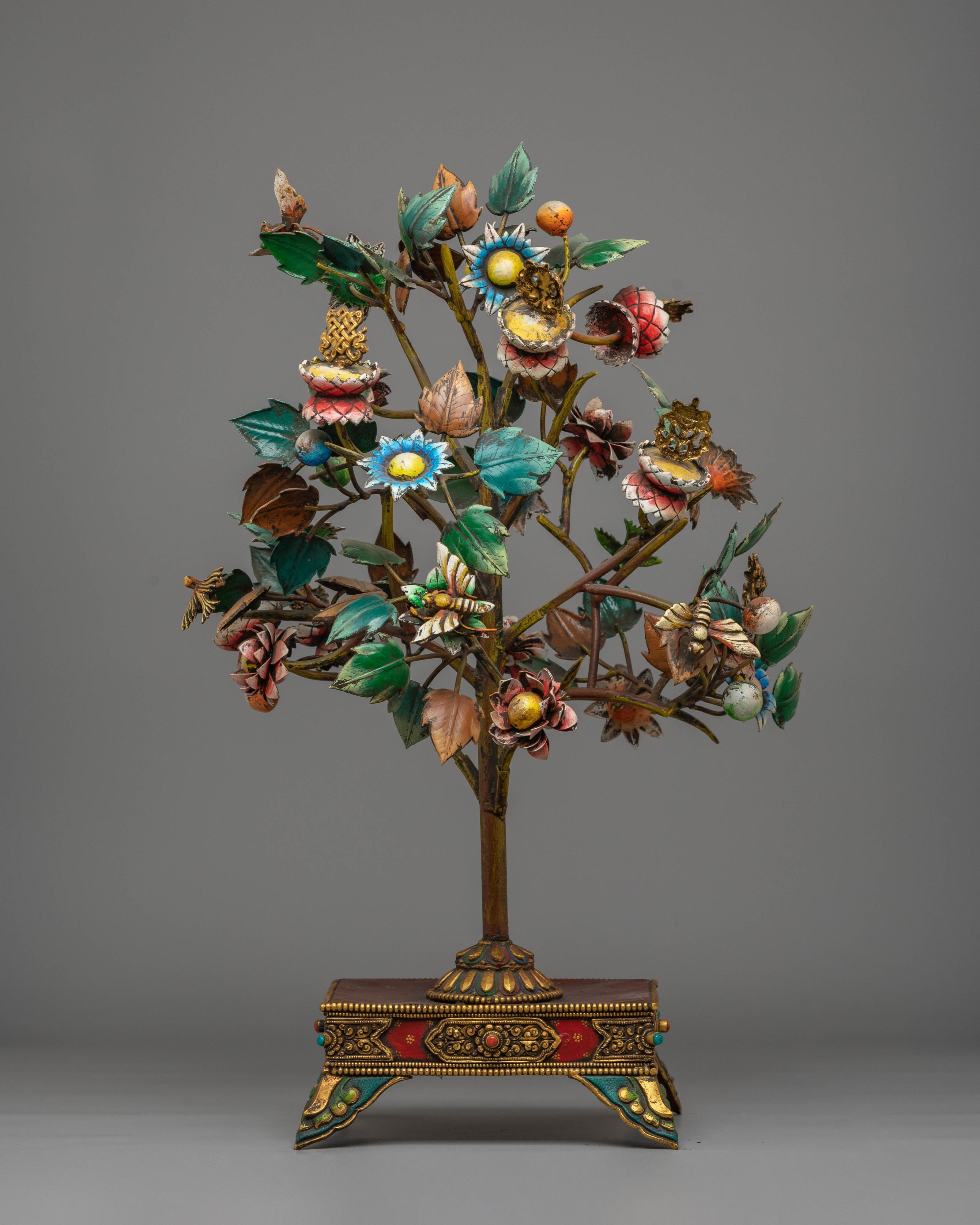 Wish-Fulfilling Seven Jewel Tree | Handcrafted Copper Artwork