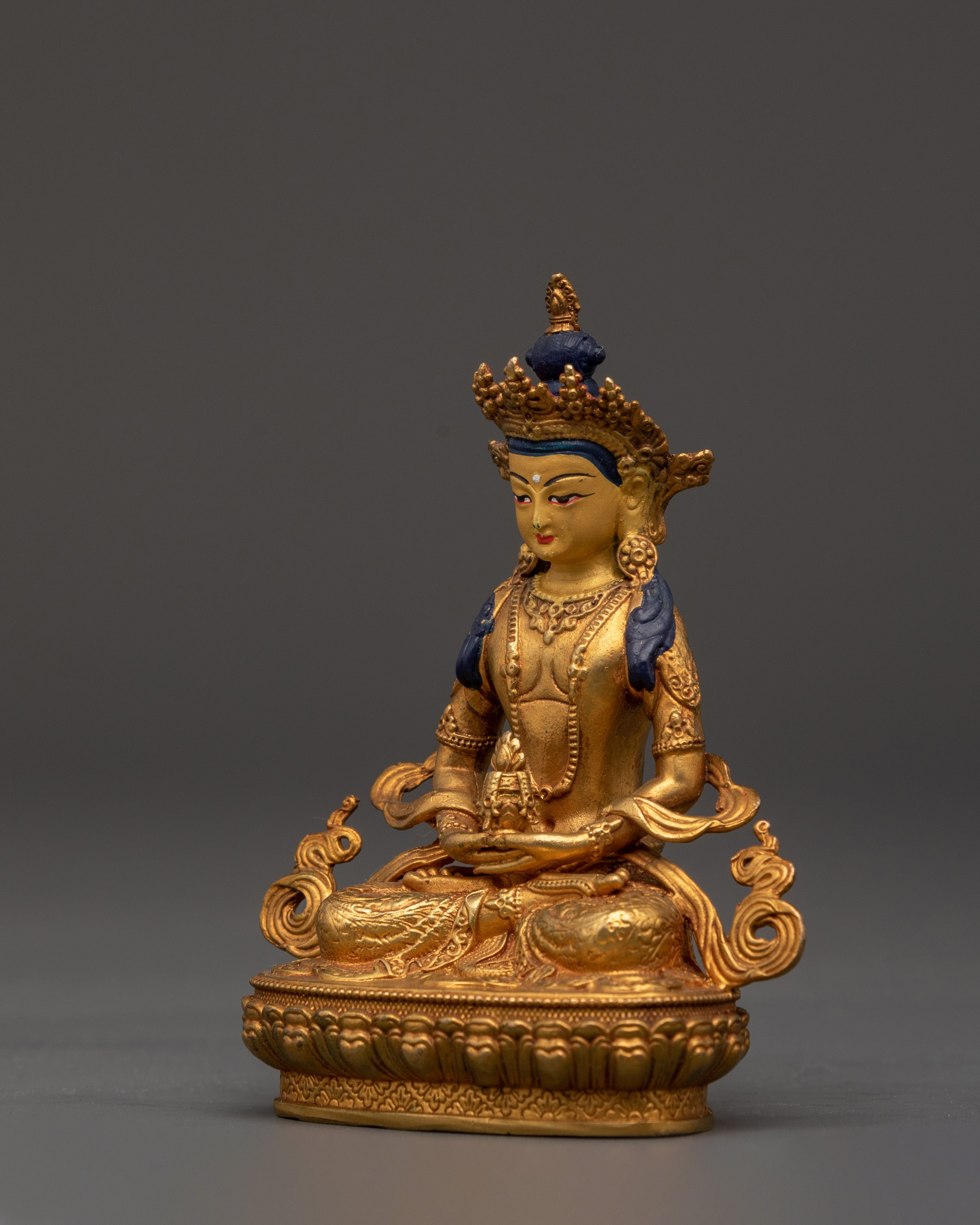 Himalayan Amitayus Sculpture | Tibetan Buddha of Long Life with Vase
