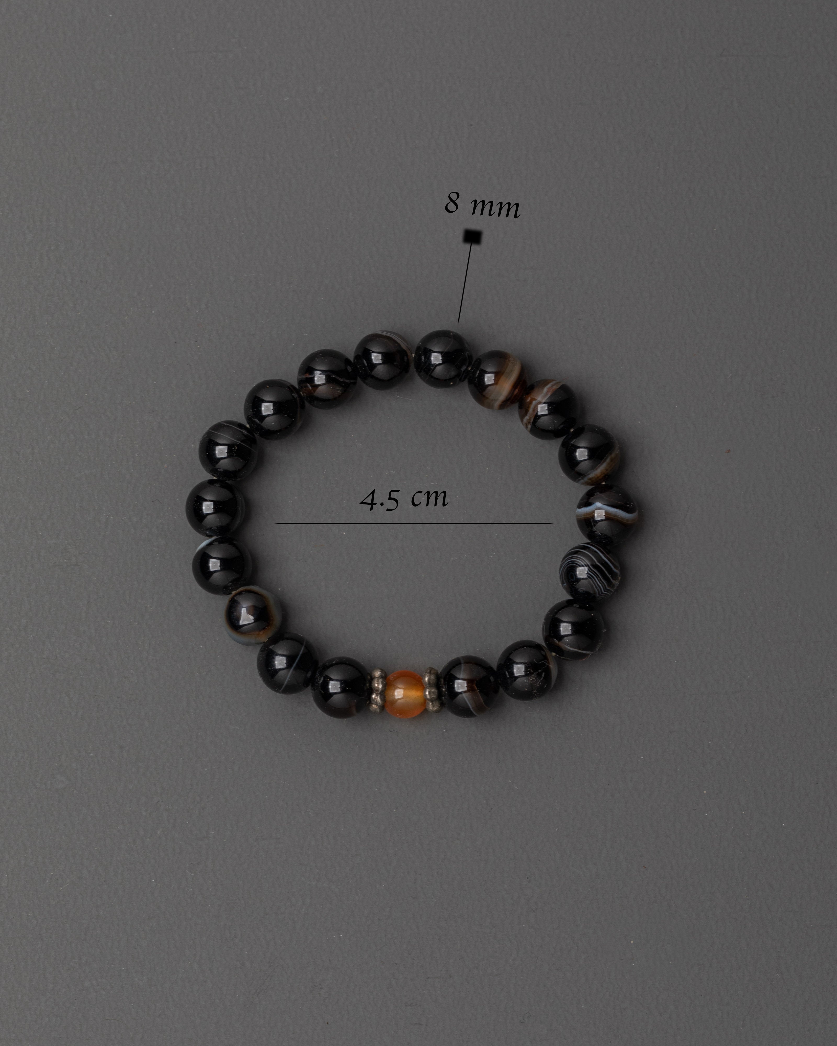 Black Beaded Bracelet with Artificial Beads