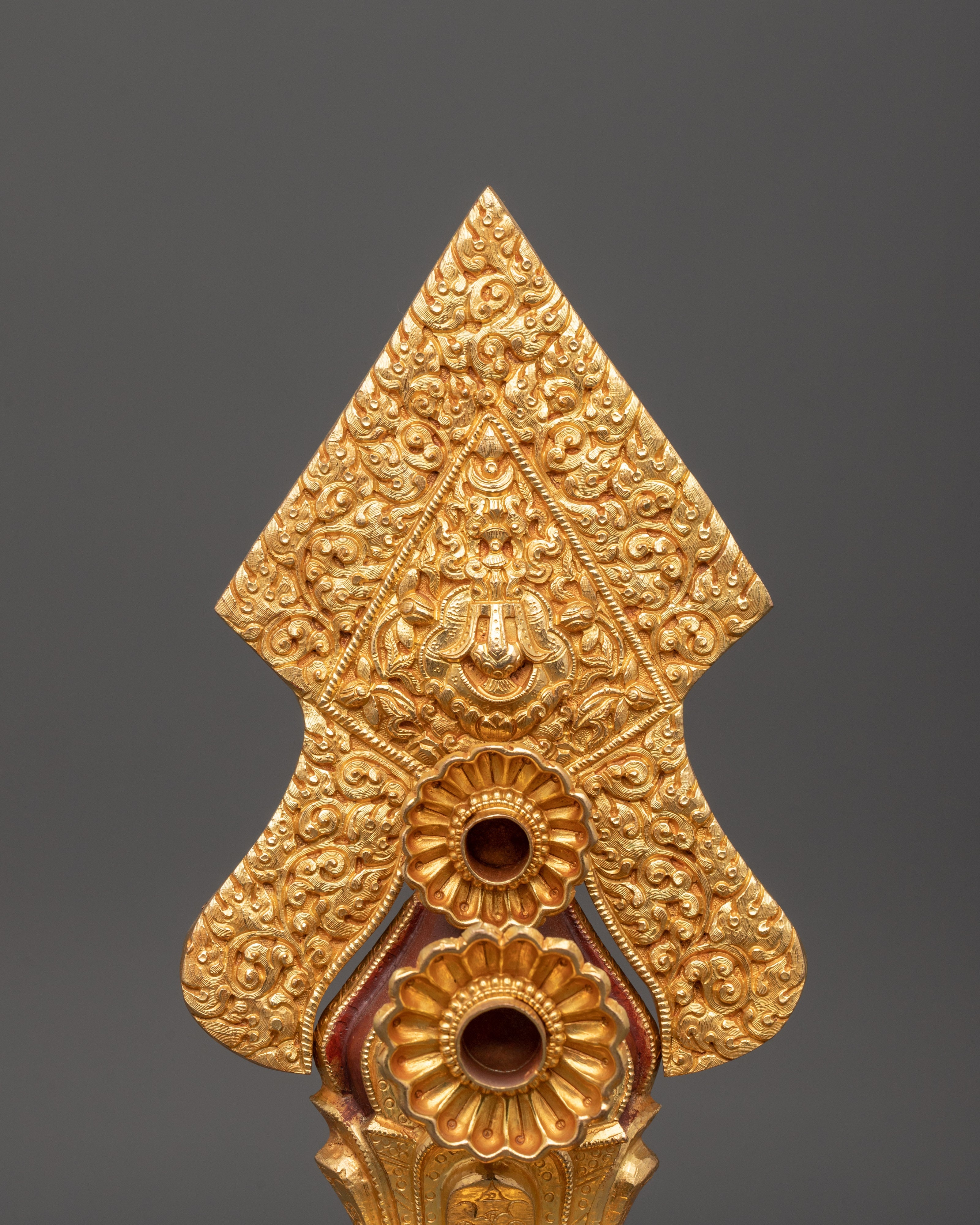 Gold-Plated Copper Torma | Tibetan Buddhist Ritual Offering