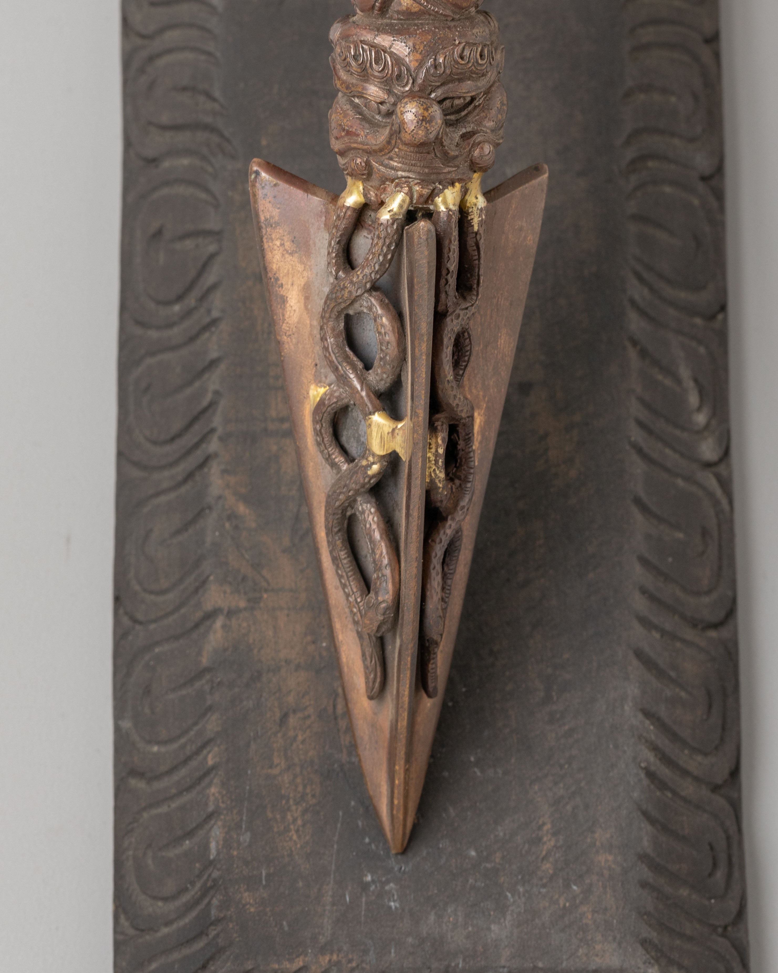 Ritual Phurba Dagger With Stand | Sacred Vajrayana Ceremonial Blade