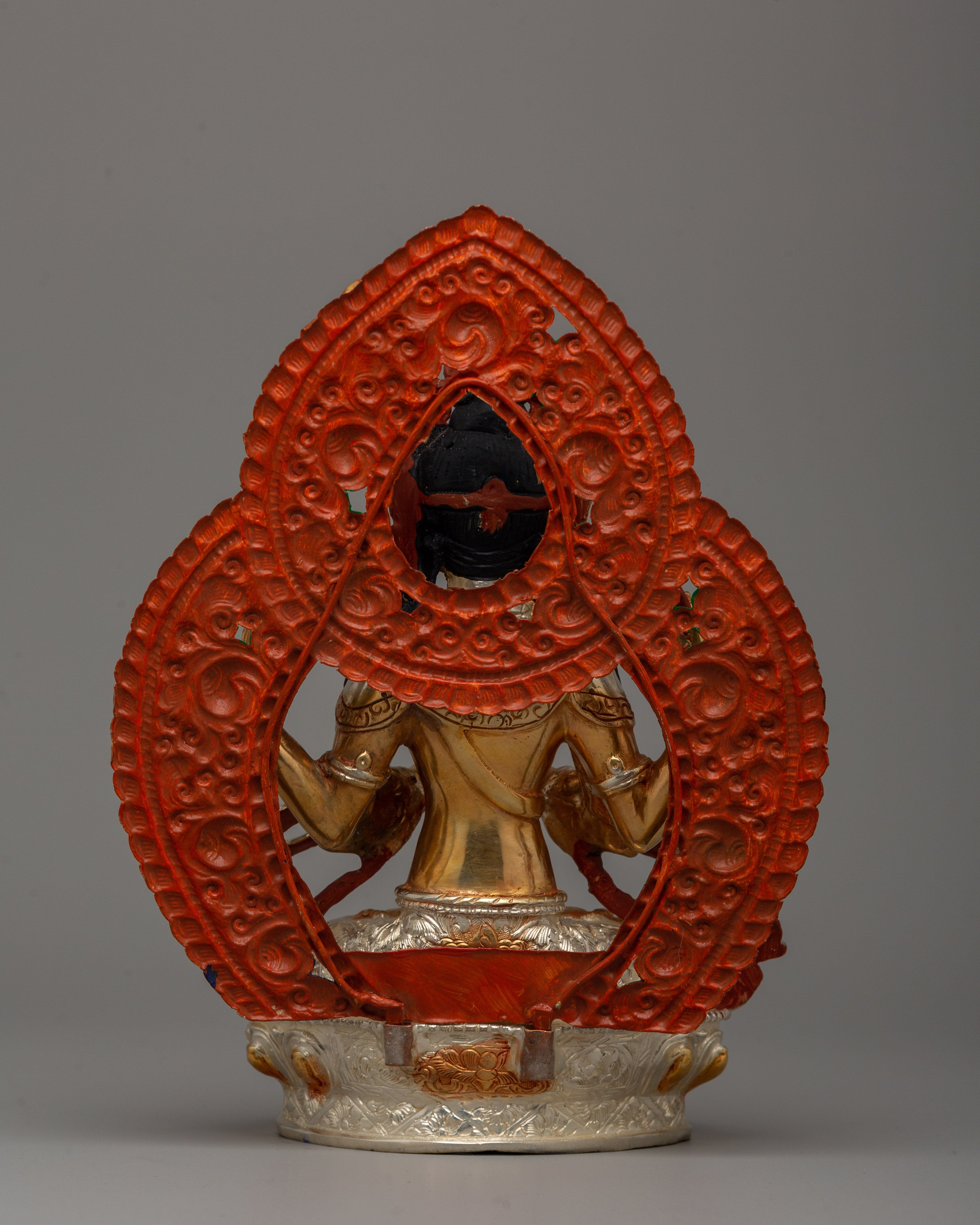 Chenrezig with Beautiful Sacred Halo Statue | Himalayan Sacred Shrine Artwork