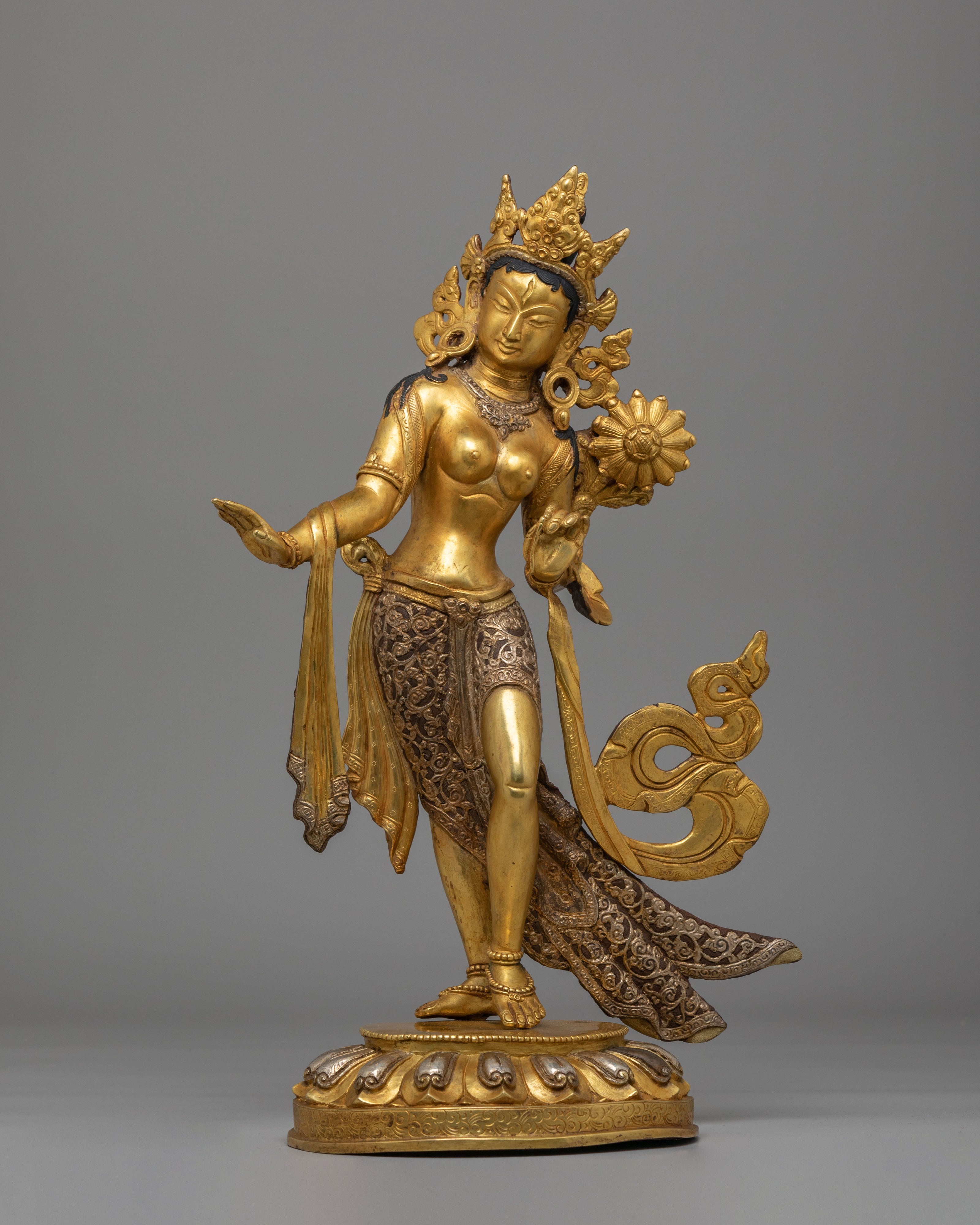 Standing Green Tara Buddhist Sculpture | Spiritual Home Decor