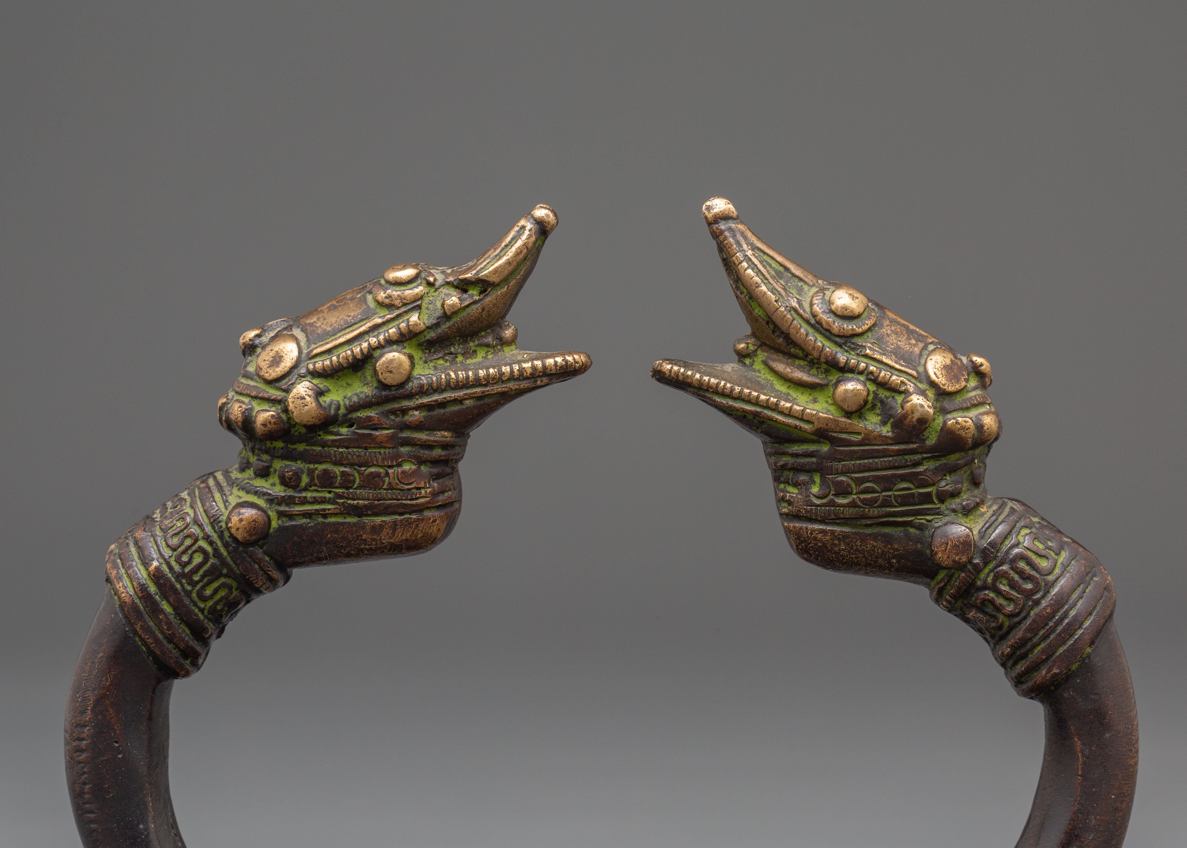 Handcrafted Makara Door Handle | Traditional Brass Dragon Cabinet Pull Hardware