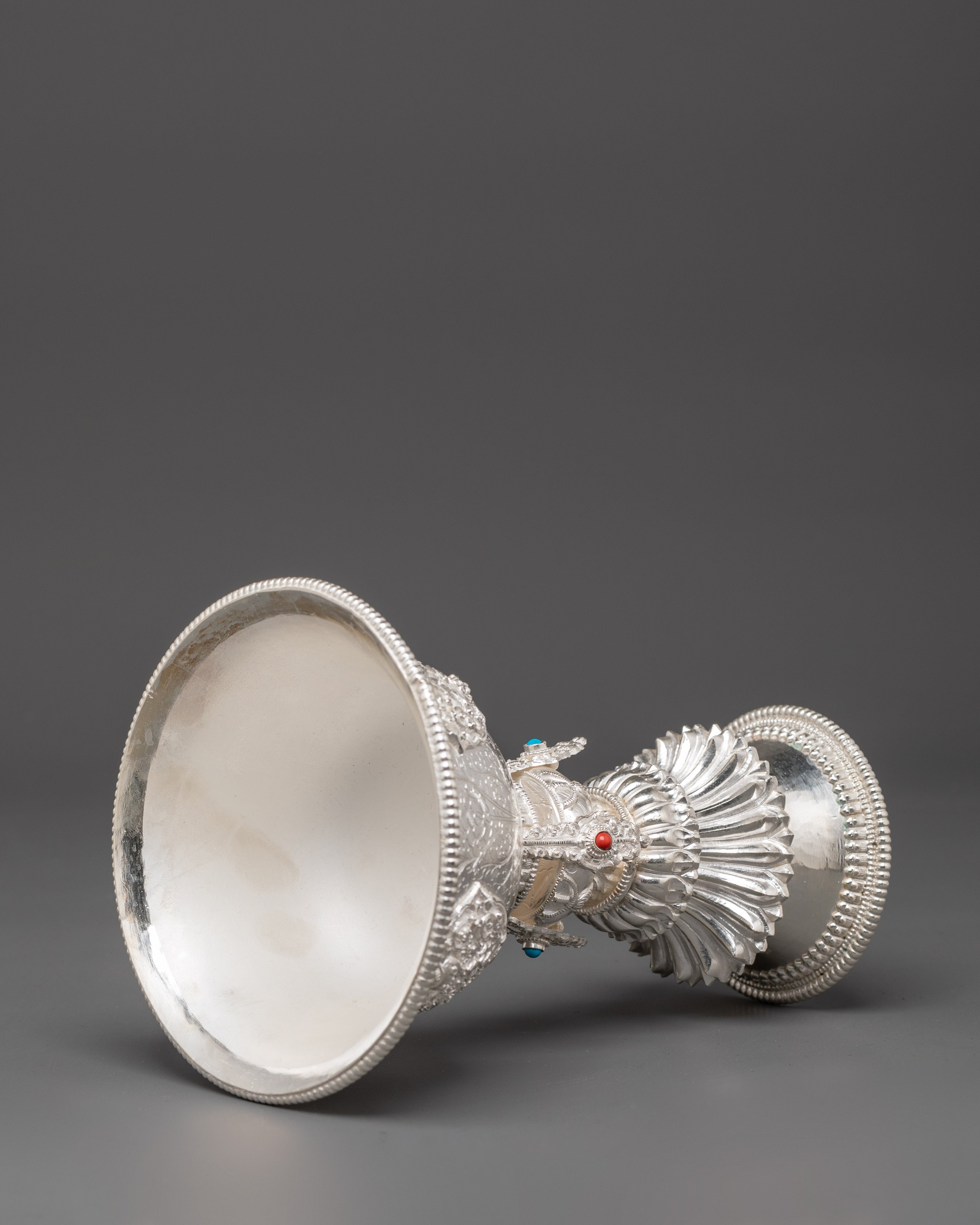 Silver Ritual Butter Lamp | Lamp for Offerings
