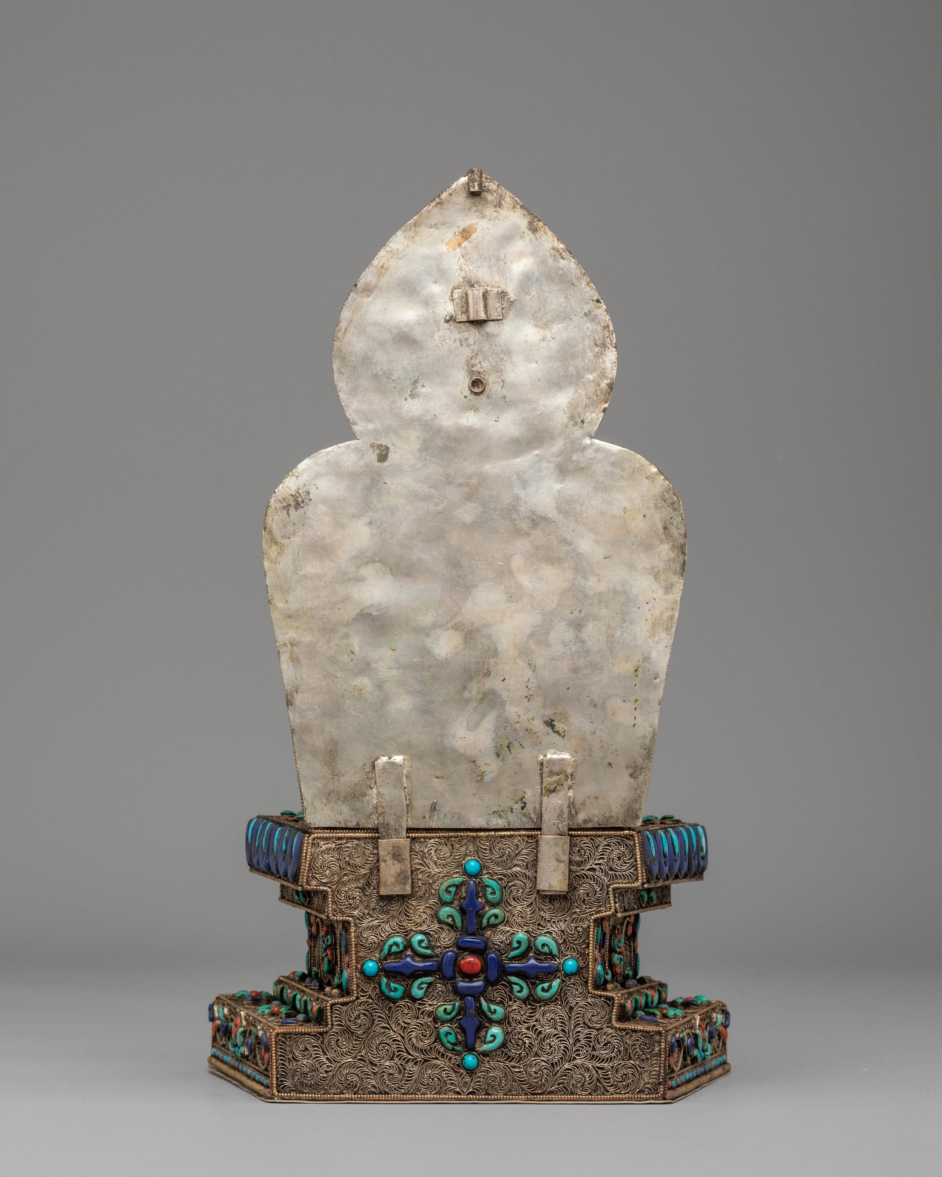 Divine Bodhisattva Standing Chenrezig Statue | Copper & Silver Plated Art