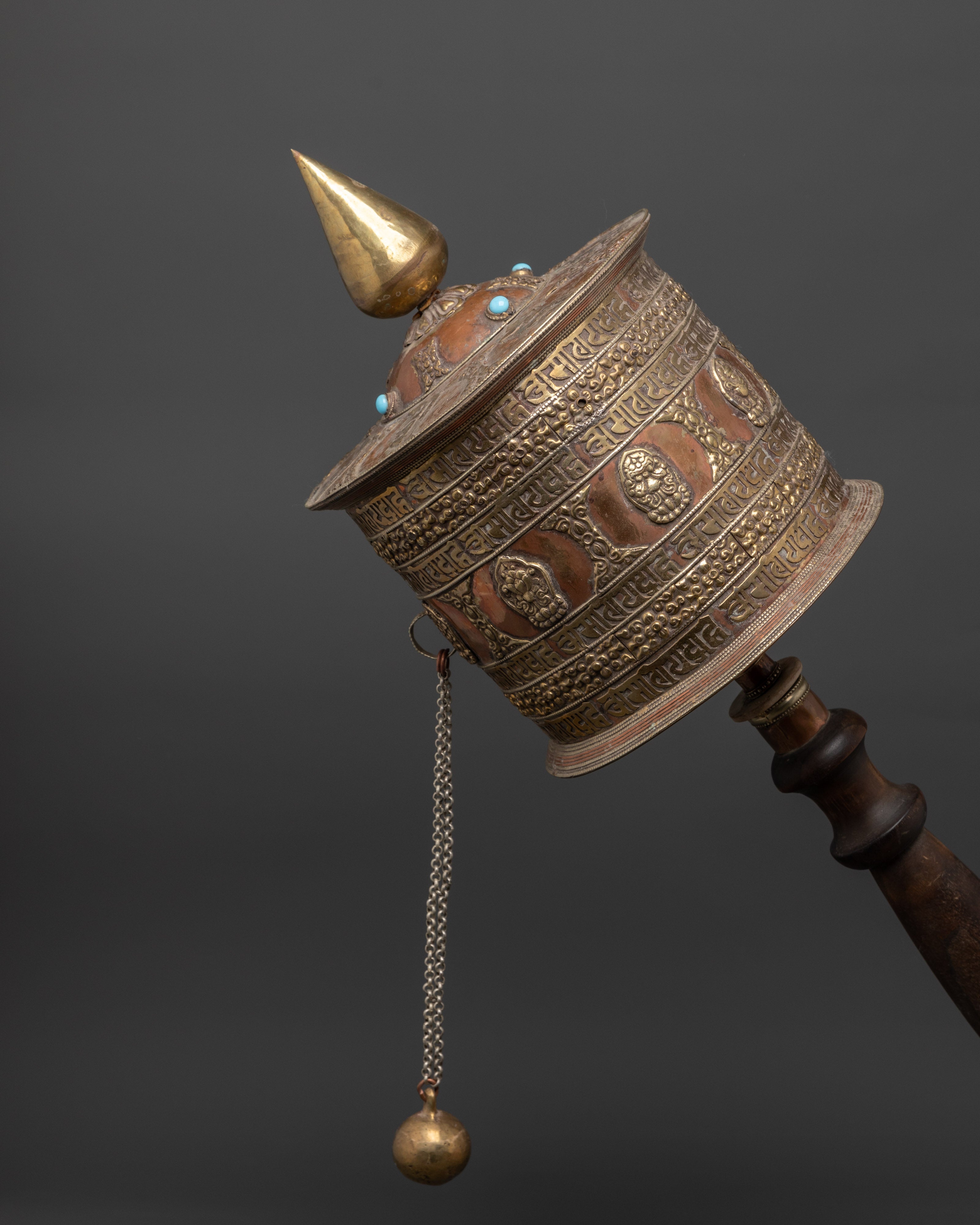Handcrafted Tibetan Mantra Prayer Wheel | Filigree Copper & Brass Wheel