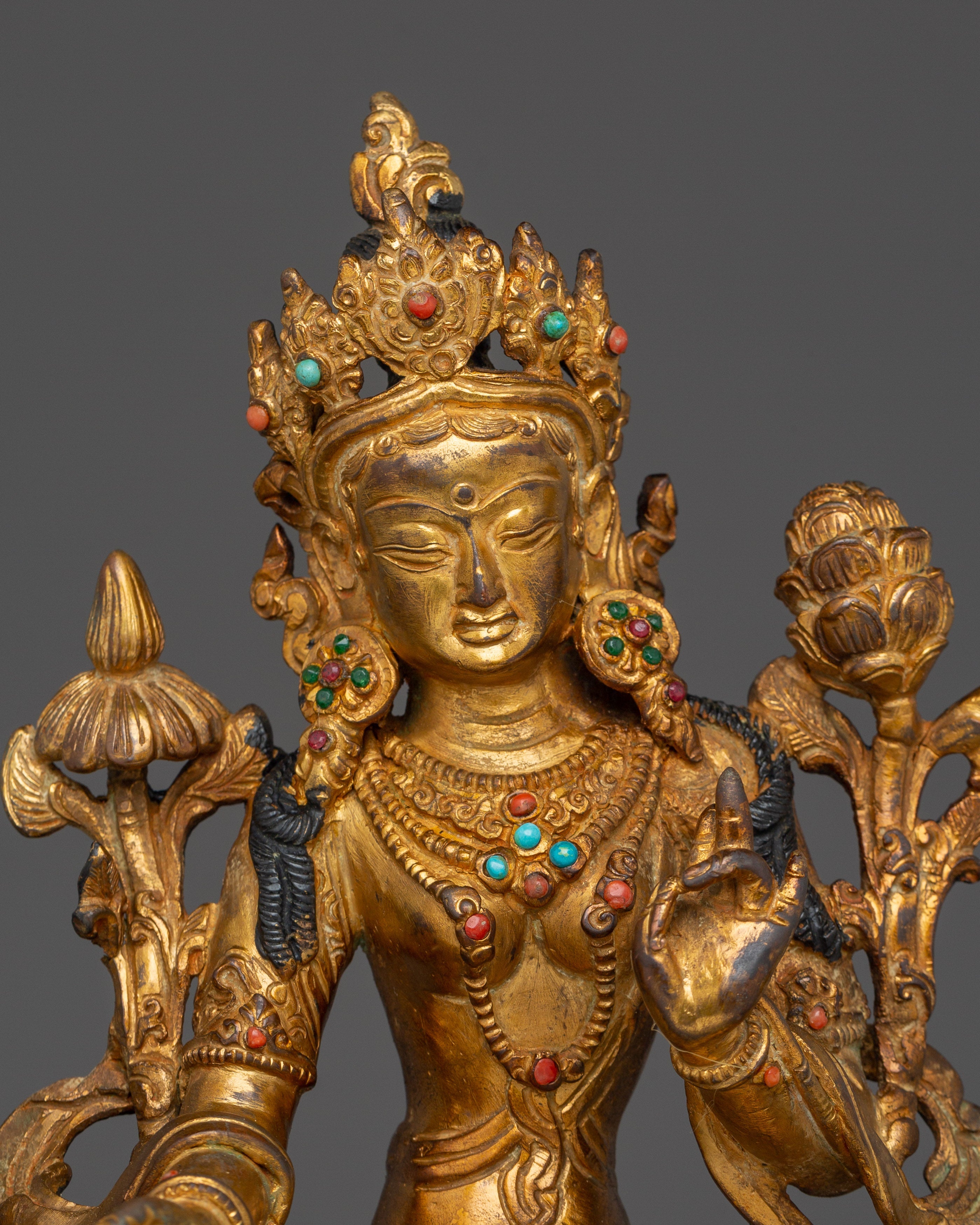Divine Feminine Green Tara Goddess Sculpture | Symbol of Compassion & Healing Energy