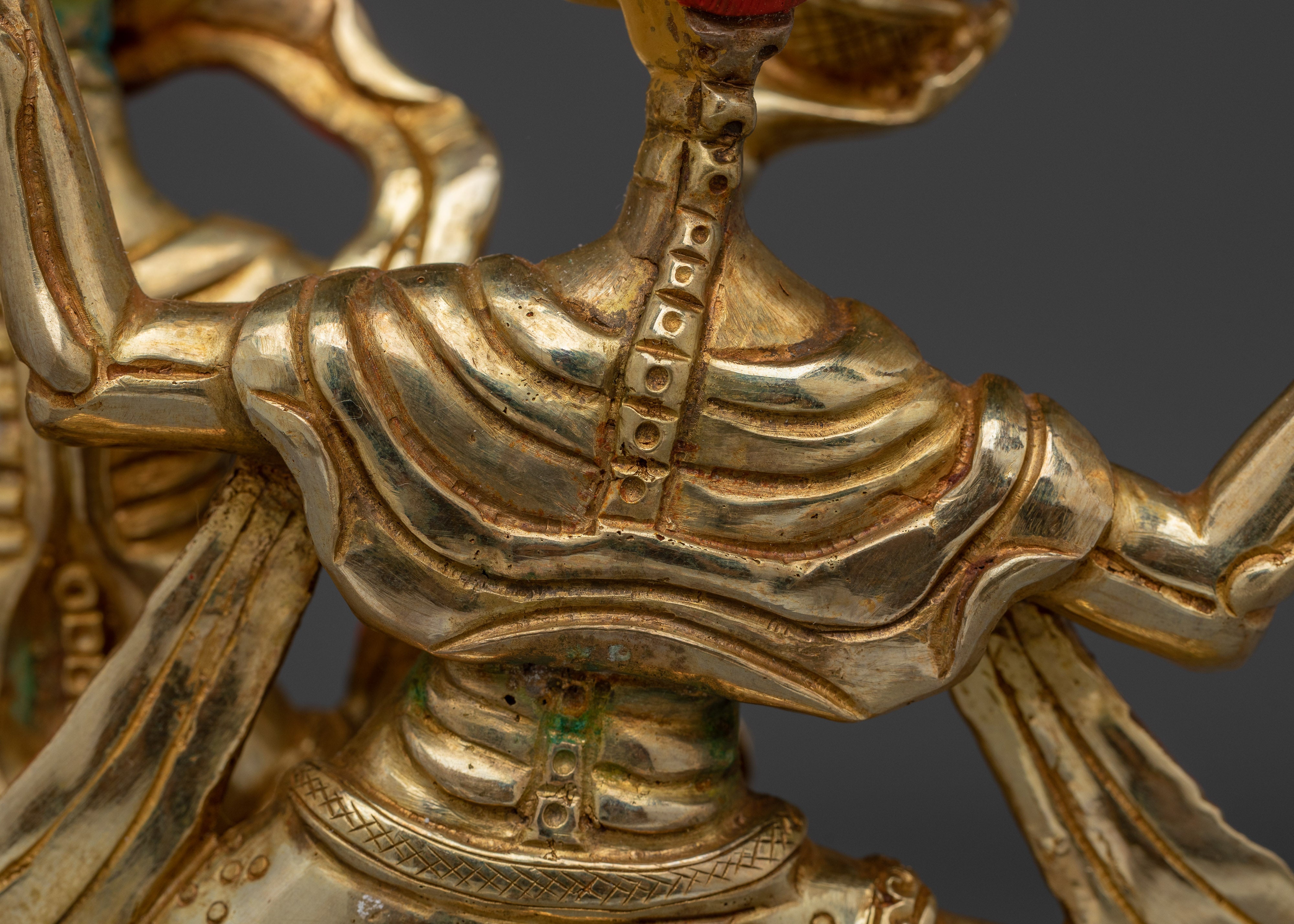 Spiritual Chitipati Gold Gilded Statue | A Fierce Protector and Symbol of Transformation