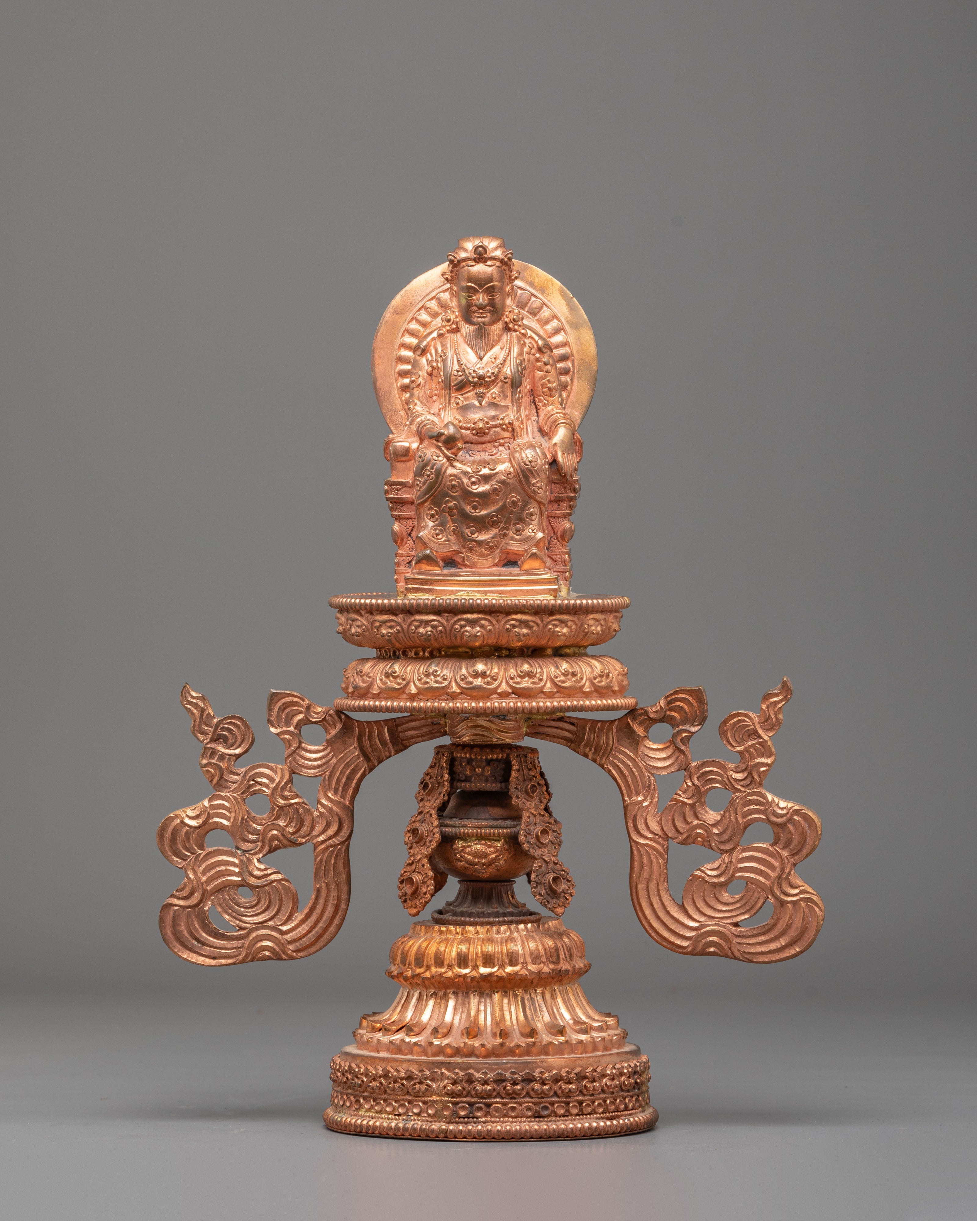 Sacred Buddhist Raja Rani Decorative Set | Copper Royal Figurine Collection