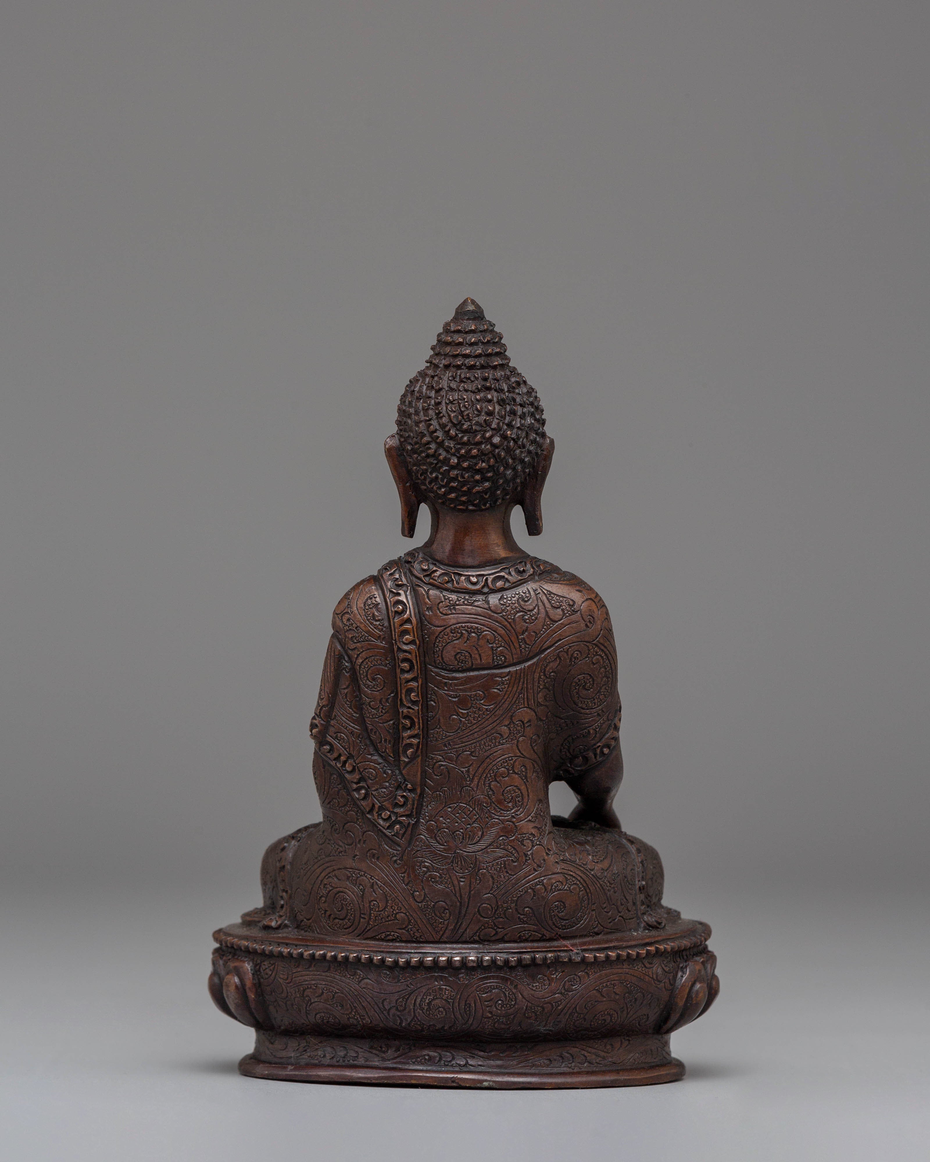 Shakyamuni Buddha Oxidized Tibetan Figurine for Decor