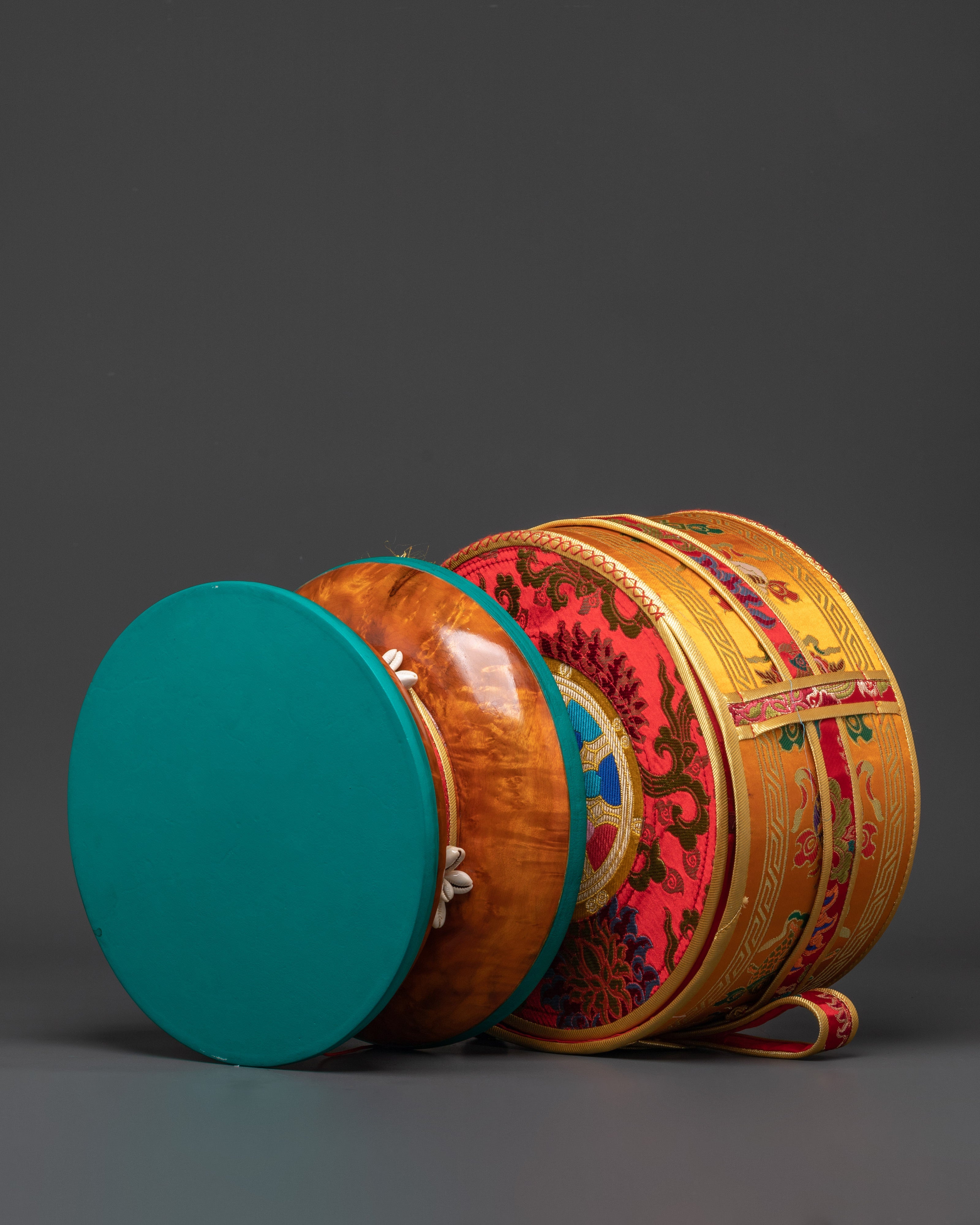 Handmade Traditional Buddhist Damaru for Rituals and Meditation
