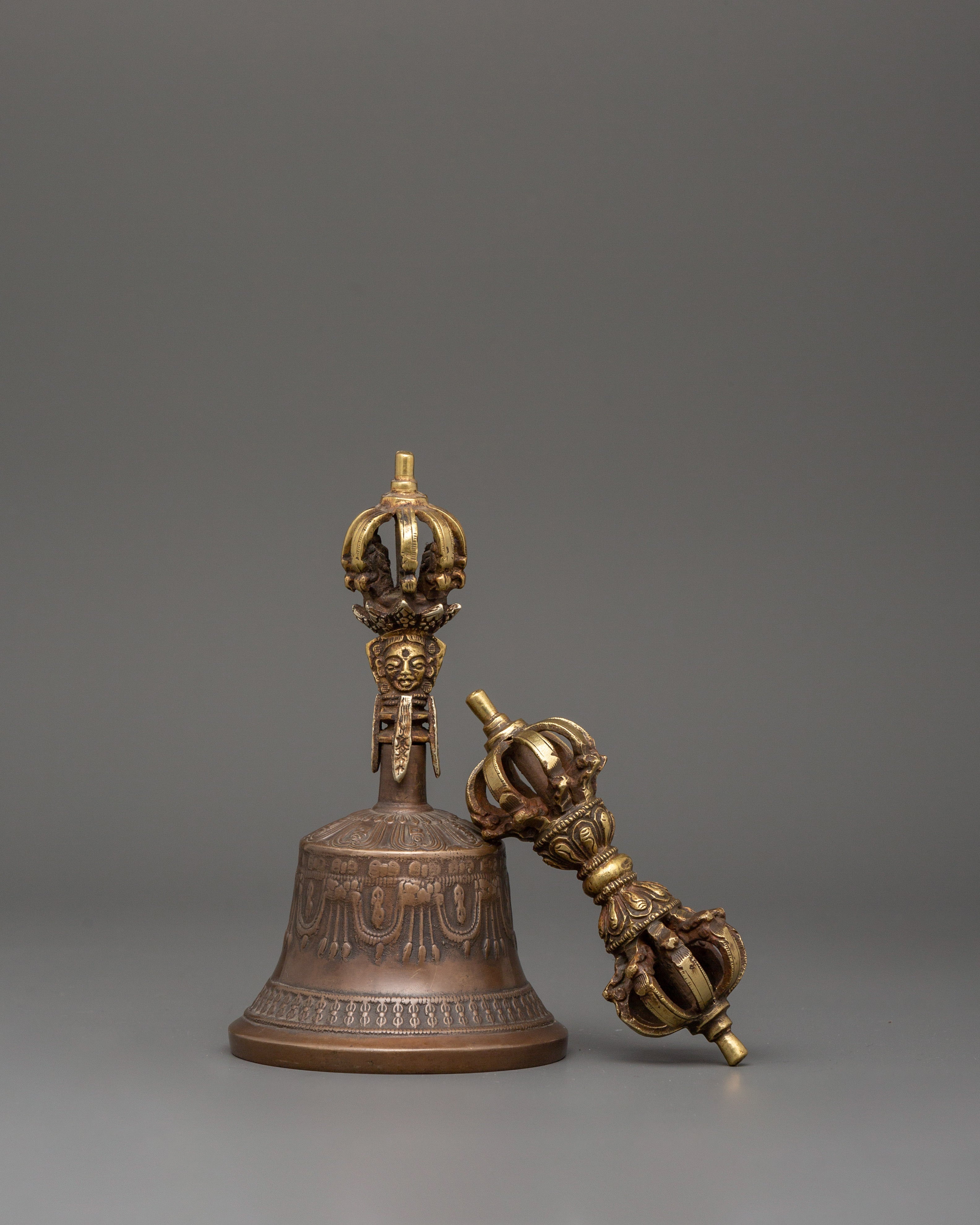 Bell and Vajra Buddhist Ritual Item | Sacred Addition to Spiritual Artifact Collections