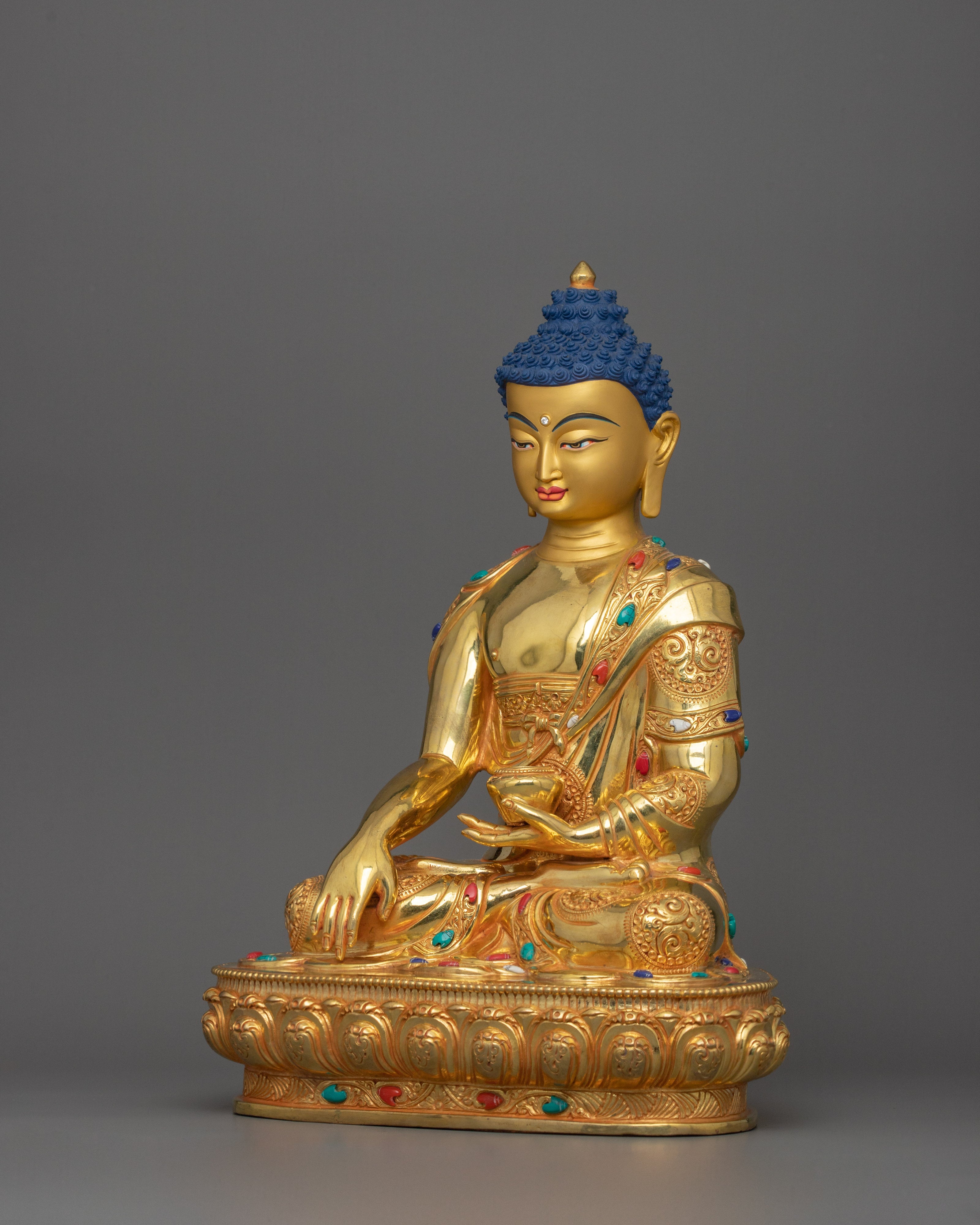 Shakyamuni Buddha "Prince of Lumbini" Figurine | 24k Gold Gilded Sculpture