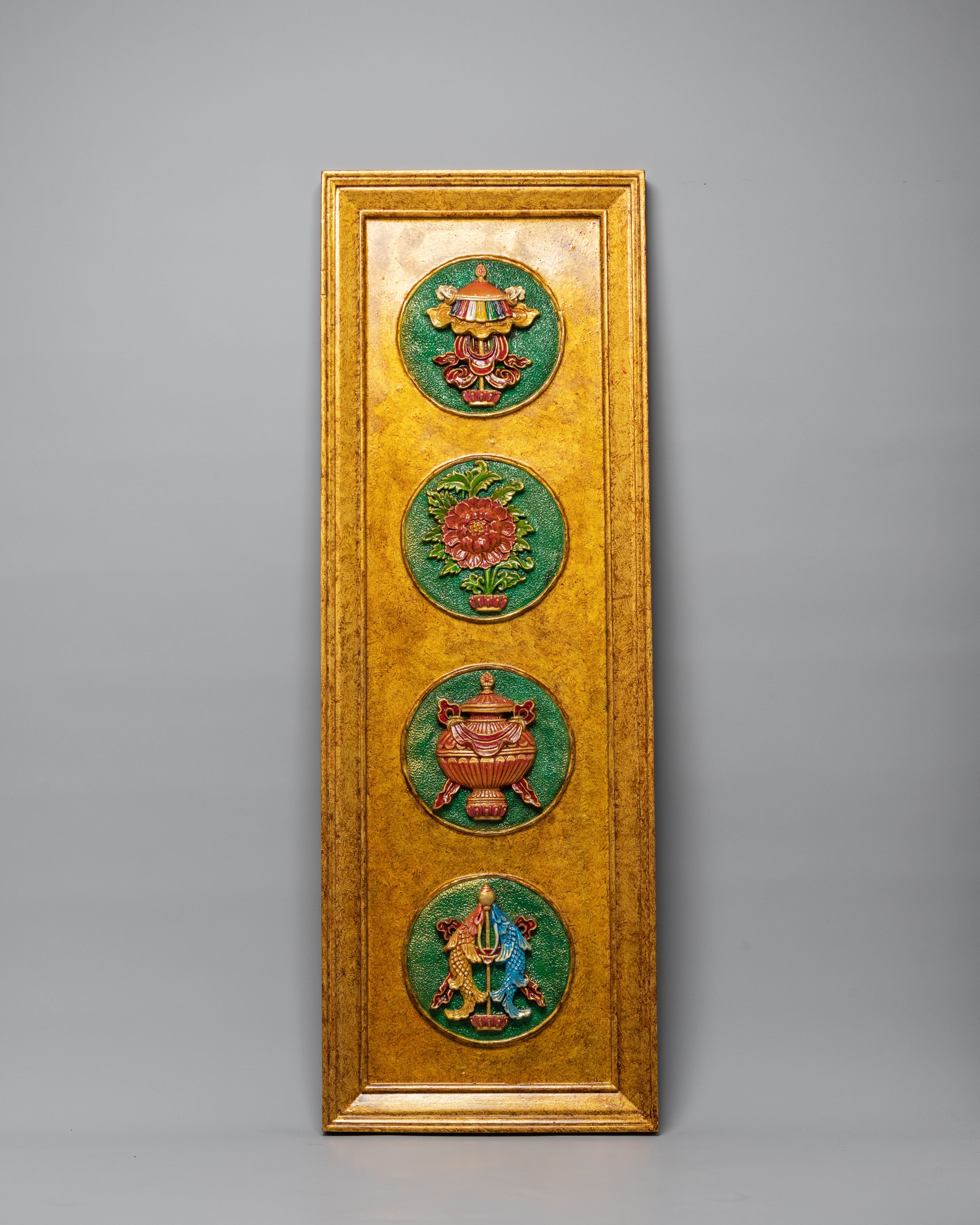 Sacred Eight Auspicious Symbol Wall Hanging | Buddhist Art Decor