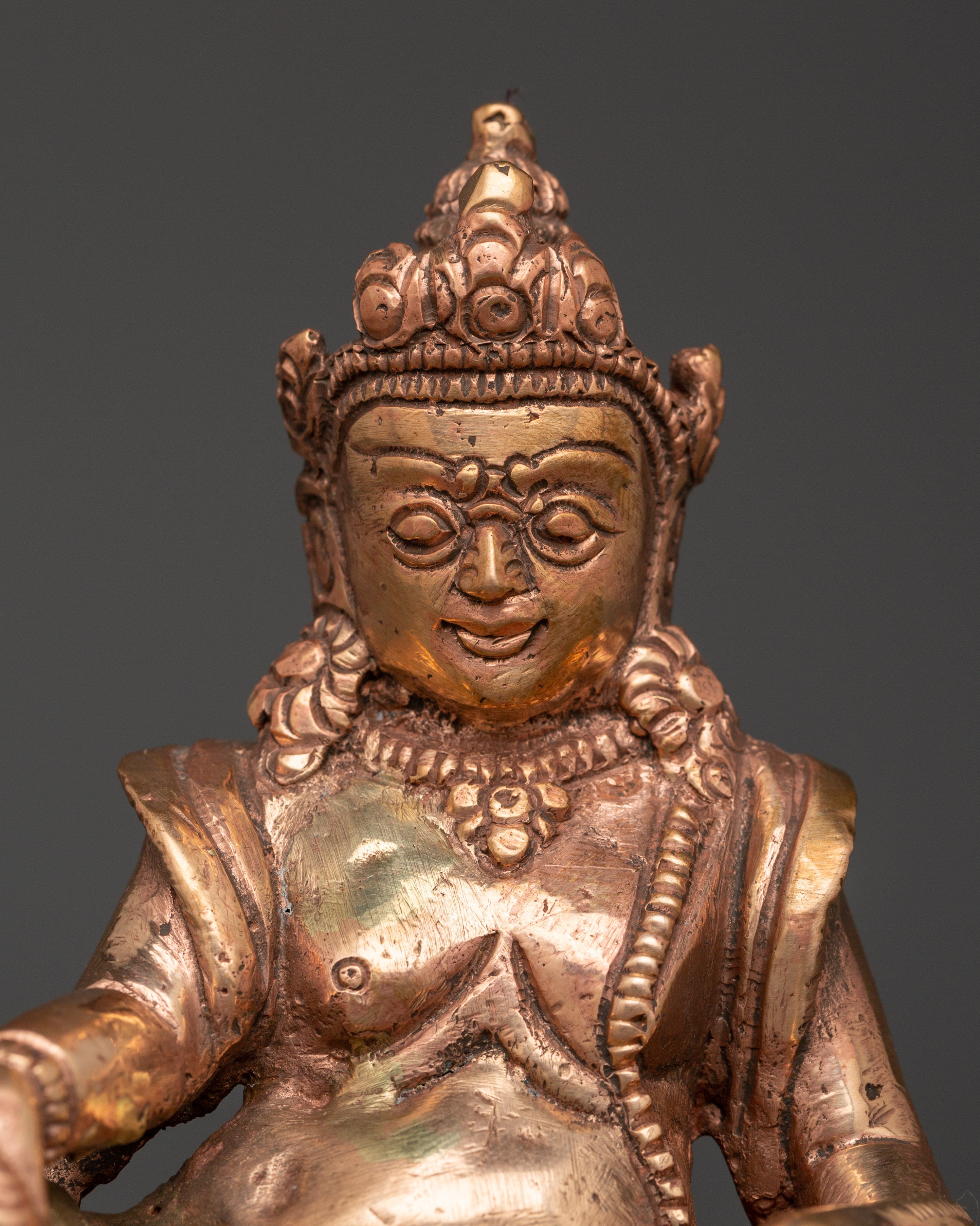 Handcrafted Copper Dzambhala Statue | Rituals and Altar Decor