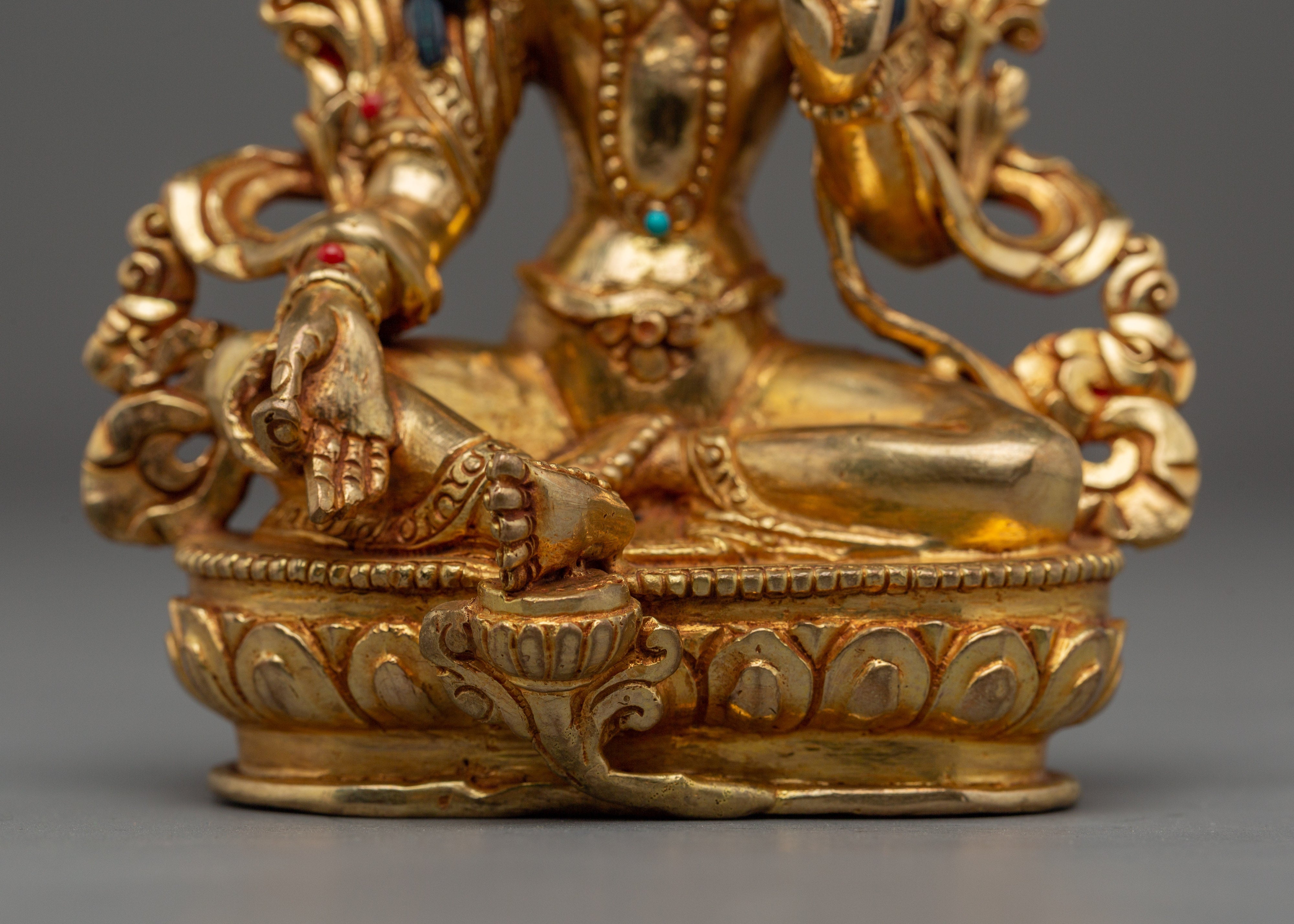 Divine Bodhisattva Green Tara Golden Artwork for Meditation and Decor