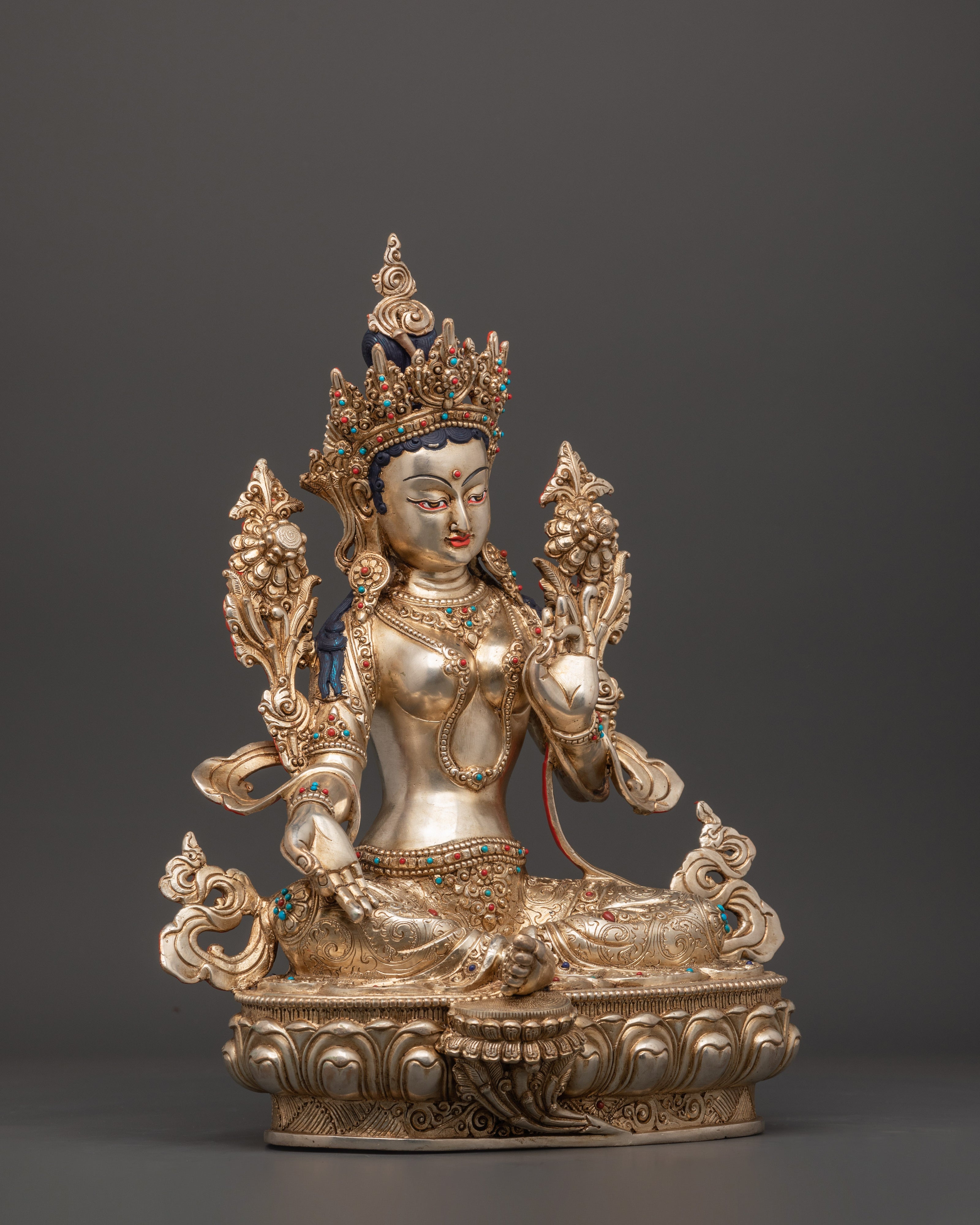 Sacred Green Tara Sculpture for Healing | Buddhist Goddess