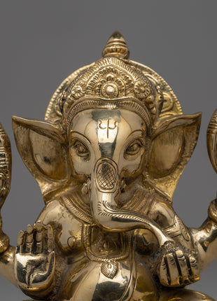 Elegant Ganpati Sculpture for Spiritual Decor and Blessings | Meditation Altar Ganpati Sculpture
