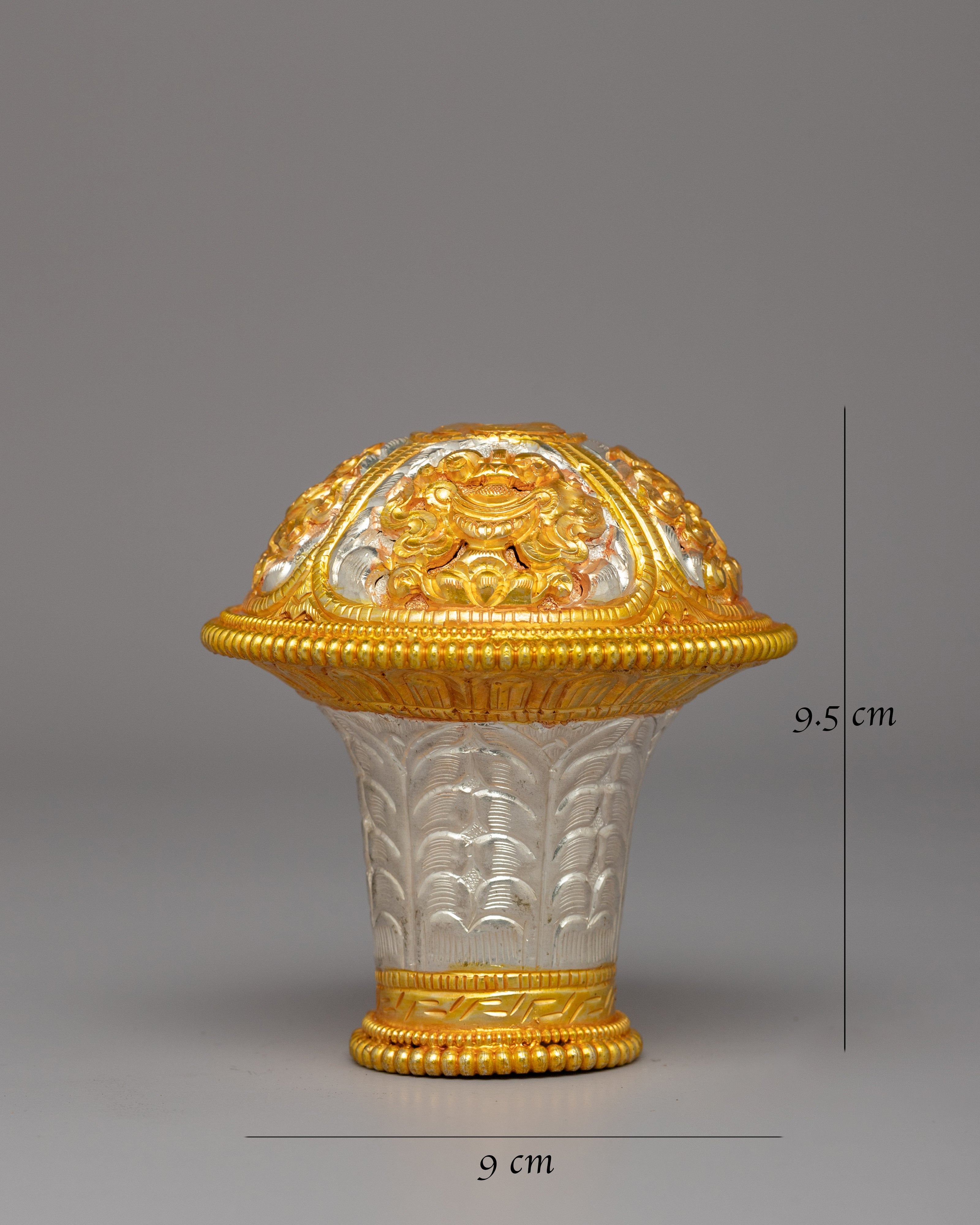 Handcrafted Brocade Stick Cap | Traditional Tibetan Ritual Accessory