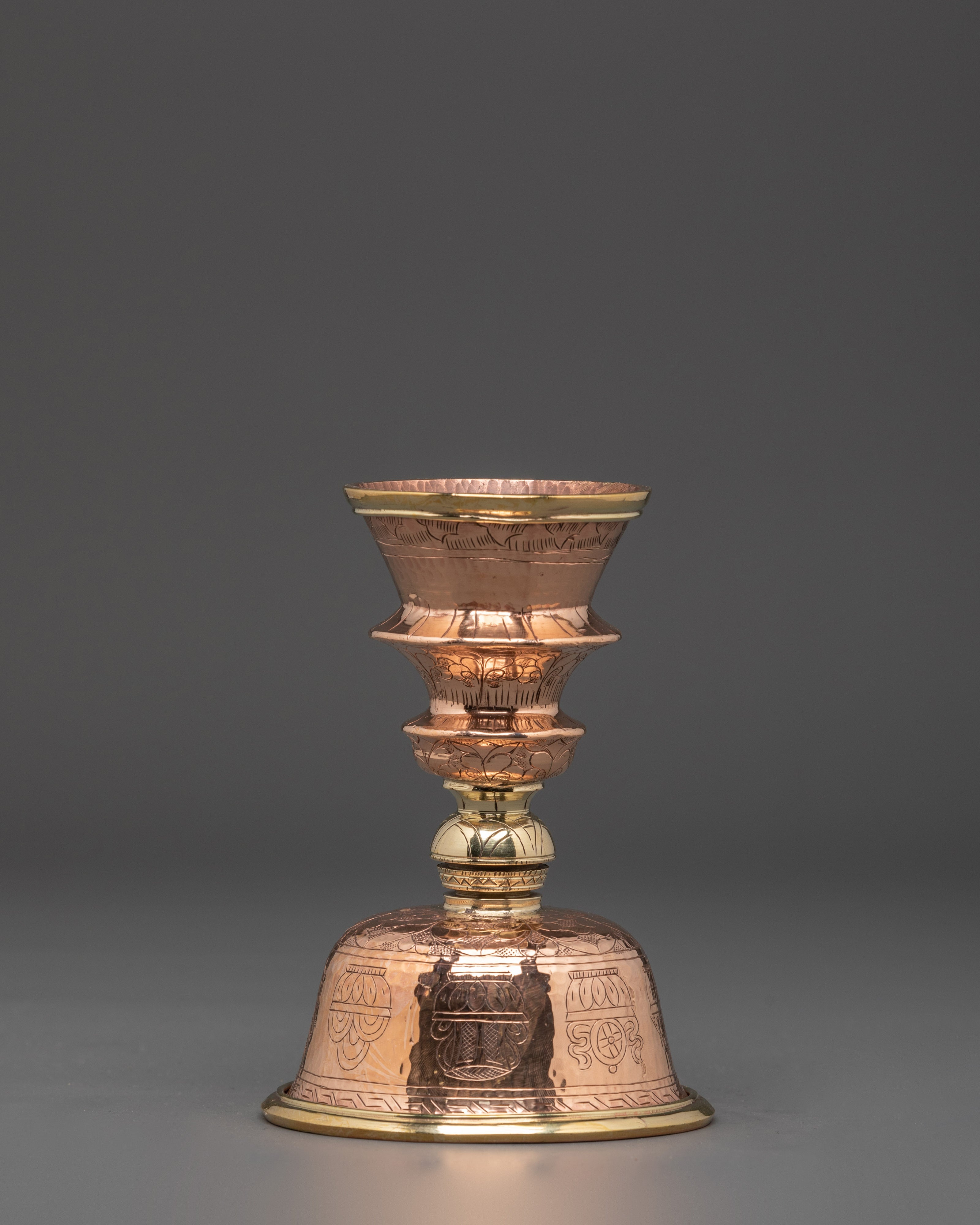 Traditional Handcrafted Butter Lamp | Copper Brass Lamp for Prayer