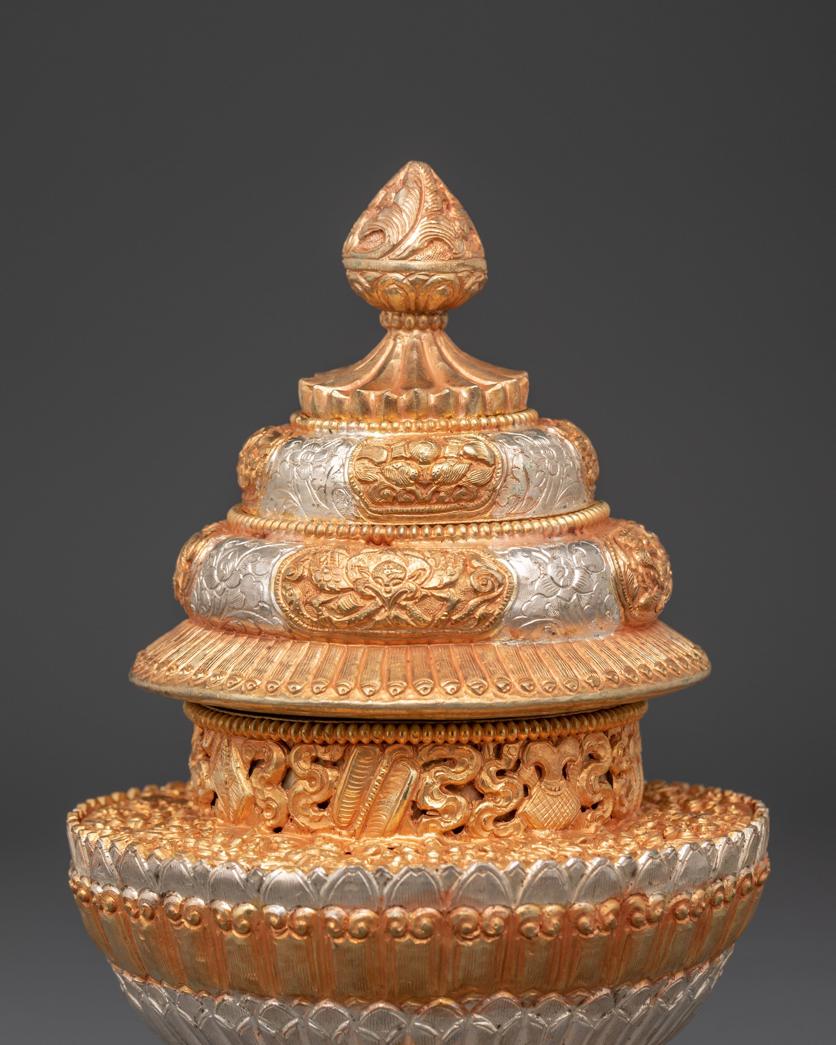 Himalayan Handcrafted Rice Pot | Traditional Copper & Silver Plated Art