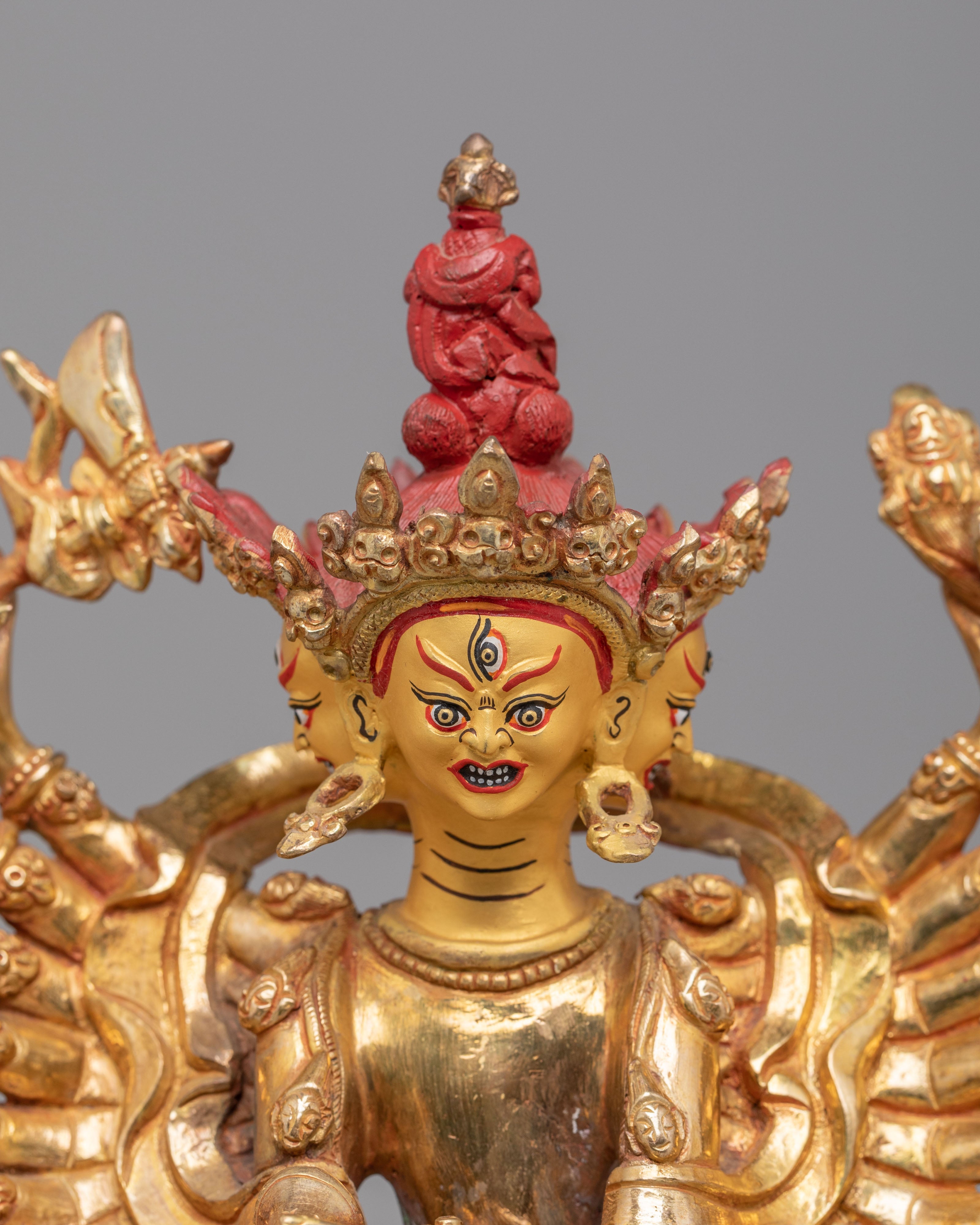 Hevajra Vajrayana Sculpture | 24K Gold Plated Buddhist Deity Statue