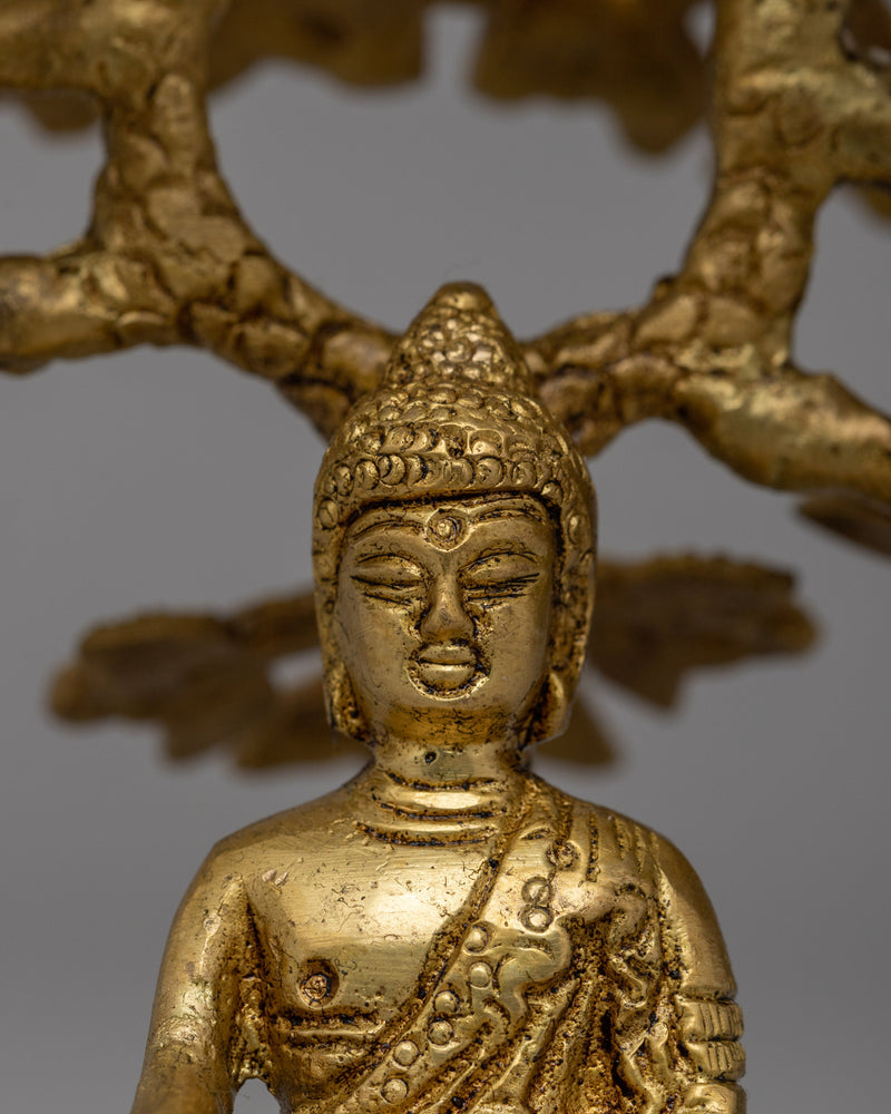 Shakyamuni Buddha Under Tree | Brass Statue for Enlightenment and Meditation