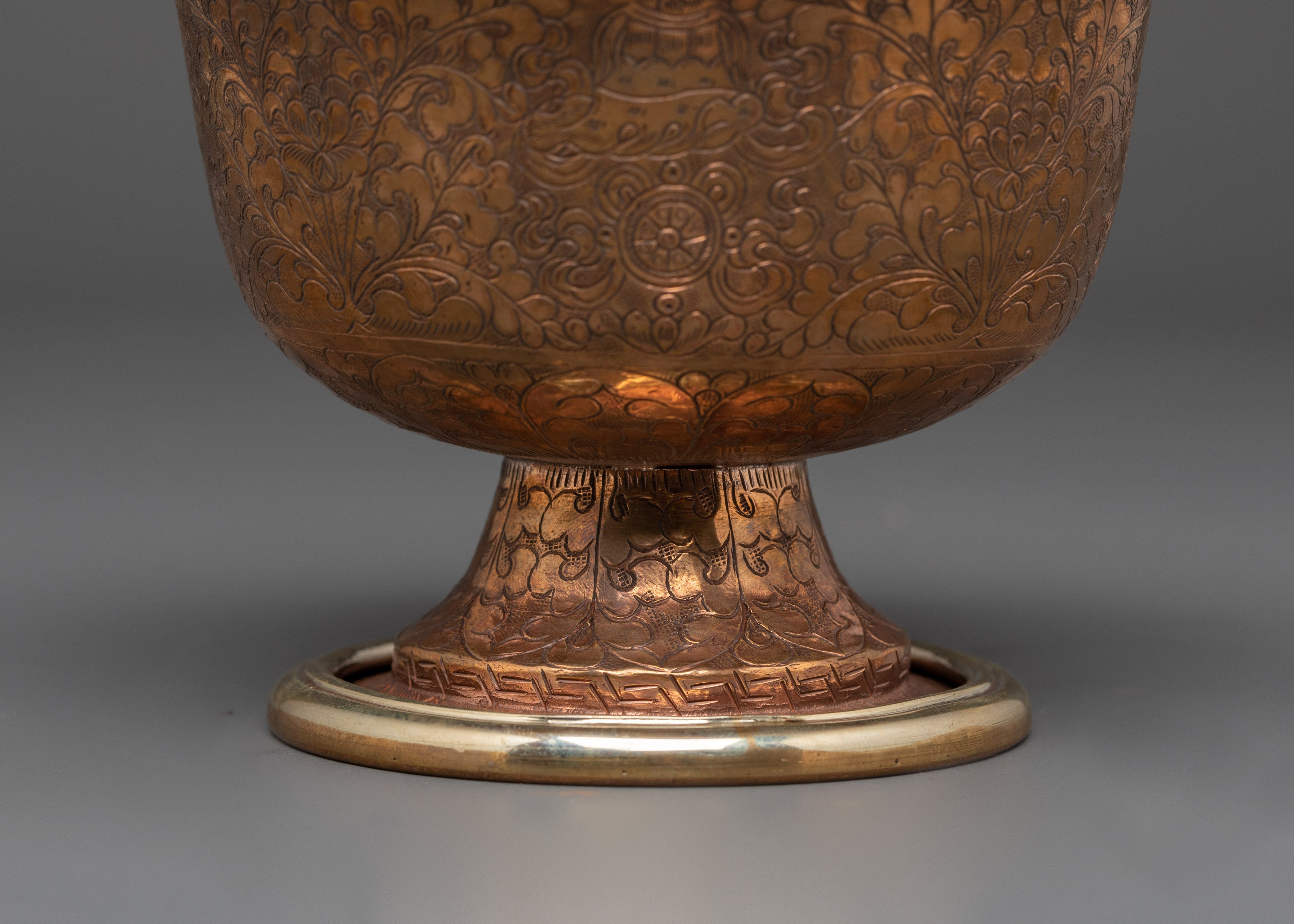 Handcrafted Copper Offering Bowls Set | Ritual Tools for Buddhist Altar