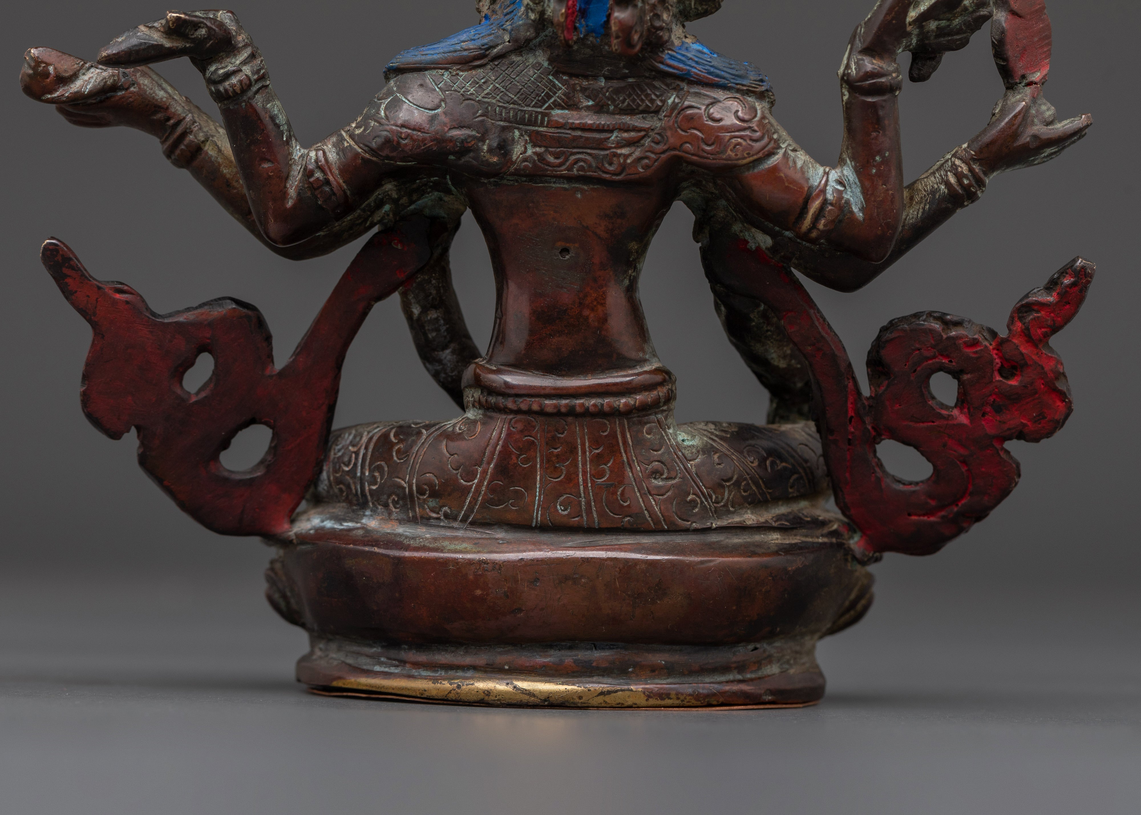 Handcrafted Tibetan Vashudhara Deity Statue | Oxidized Copper Goddess Sculpture