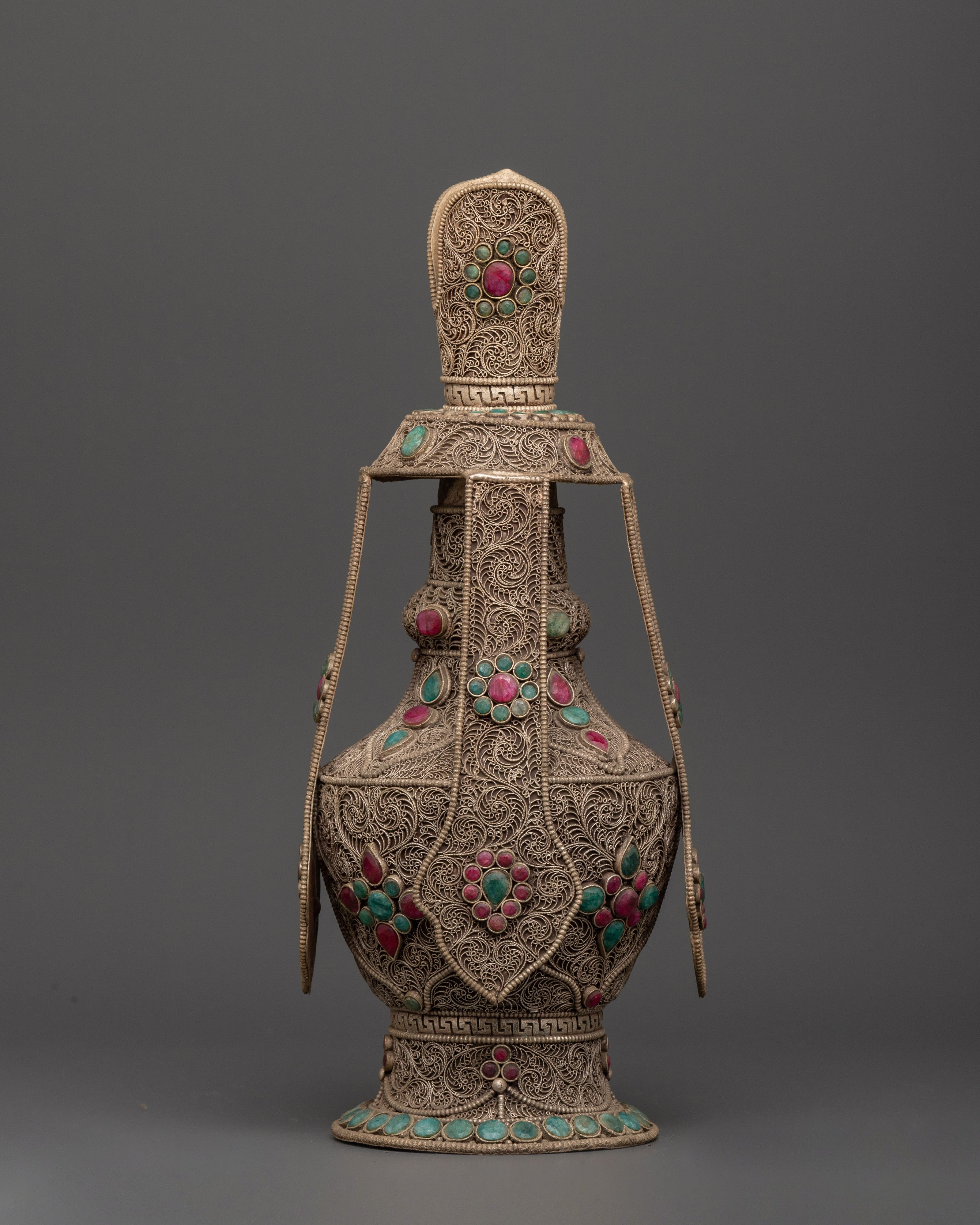 Handcrafted Tibetan Life Vase | Healing Ritual Vase for Ceremonies