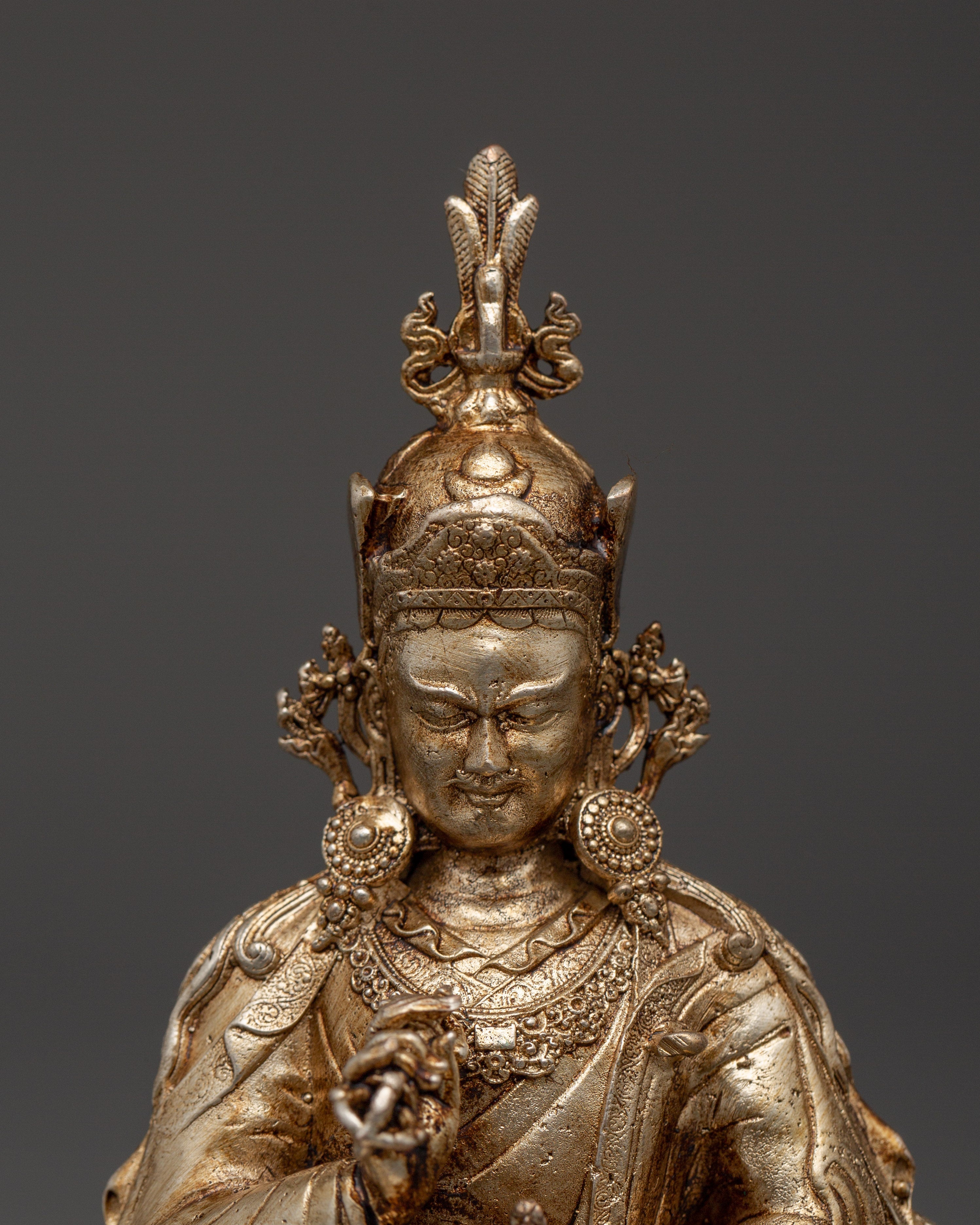 Silver Plated Guru Tsokye Dorje Statue | Spiritual Practice
