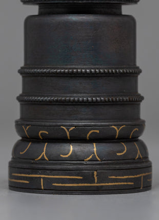 Authentic Handcrafted Tibetan Iron Stupa | Sacred Buddhist Shrine