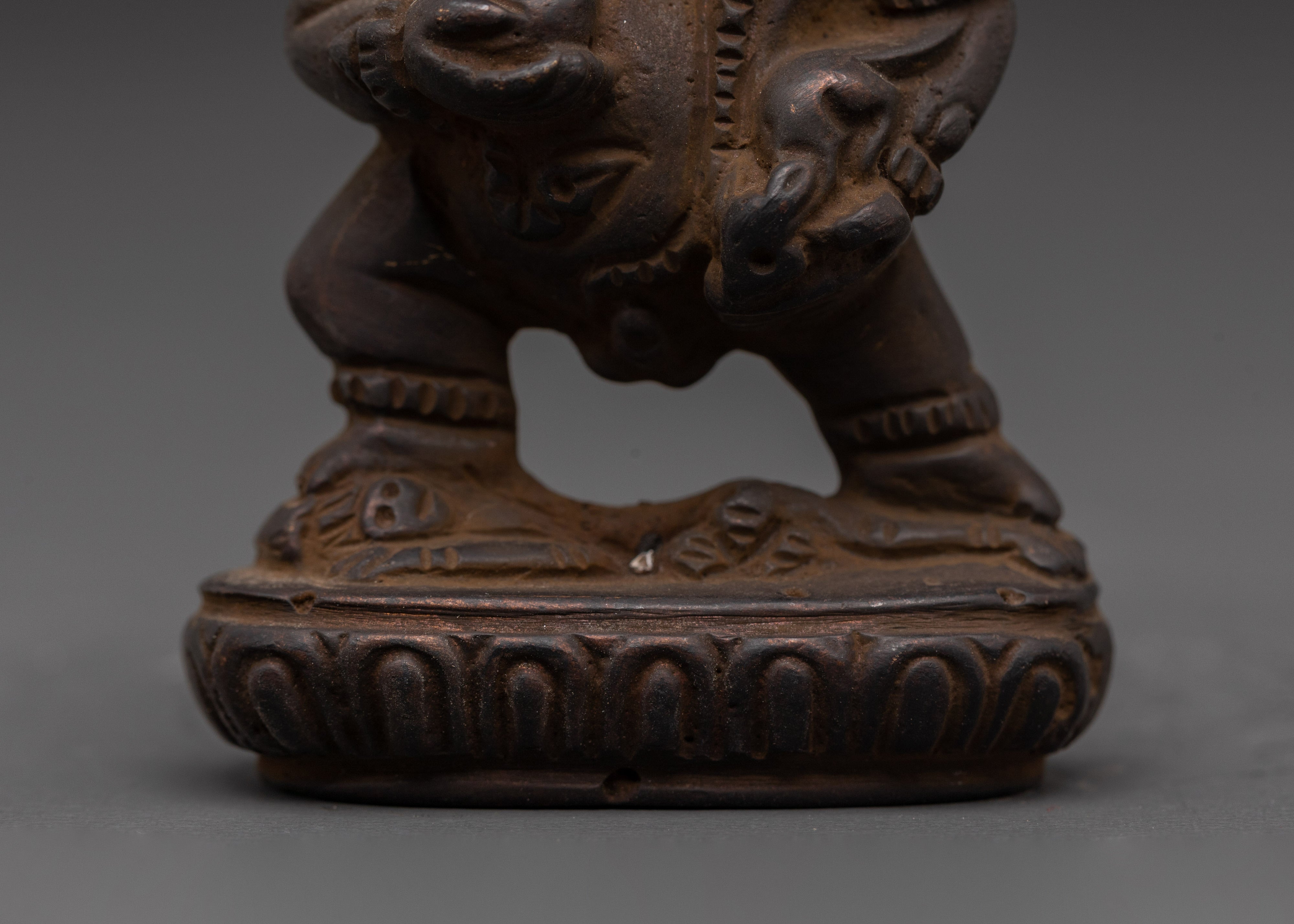Black Dzambala Sacred Iron Statue | Tibetan Buddhist Wealth Deity for Prosperity