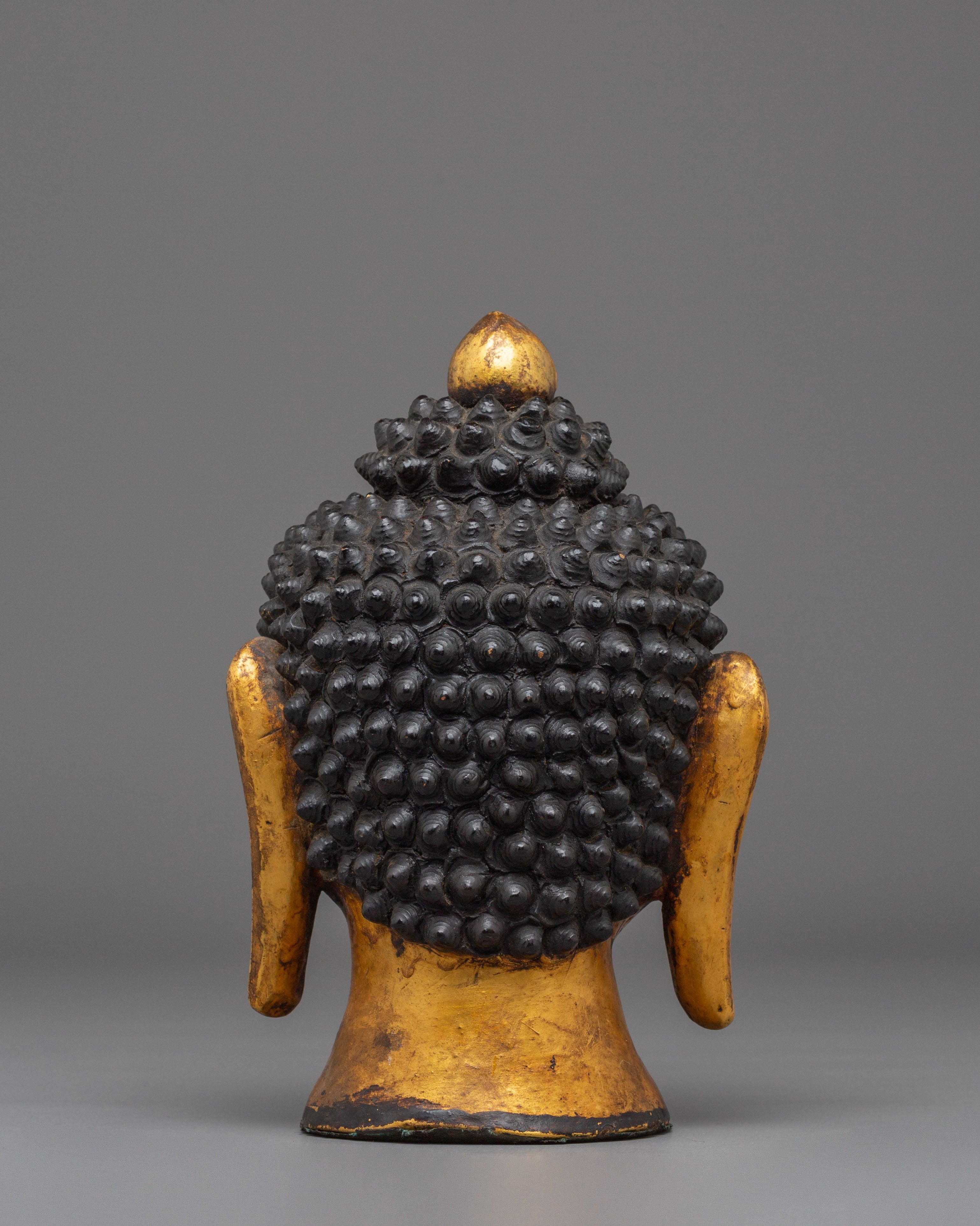 Handcrafted Wood Buddha Head | Acrylic Color Art for Meditation and Peace