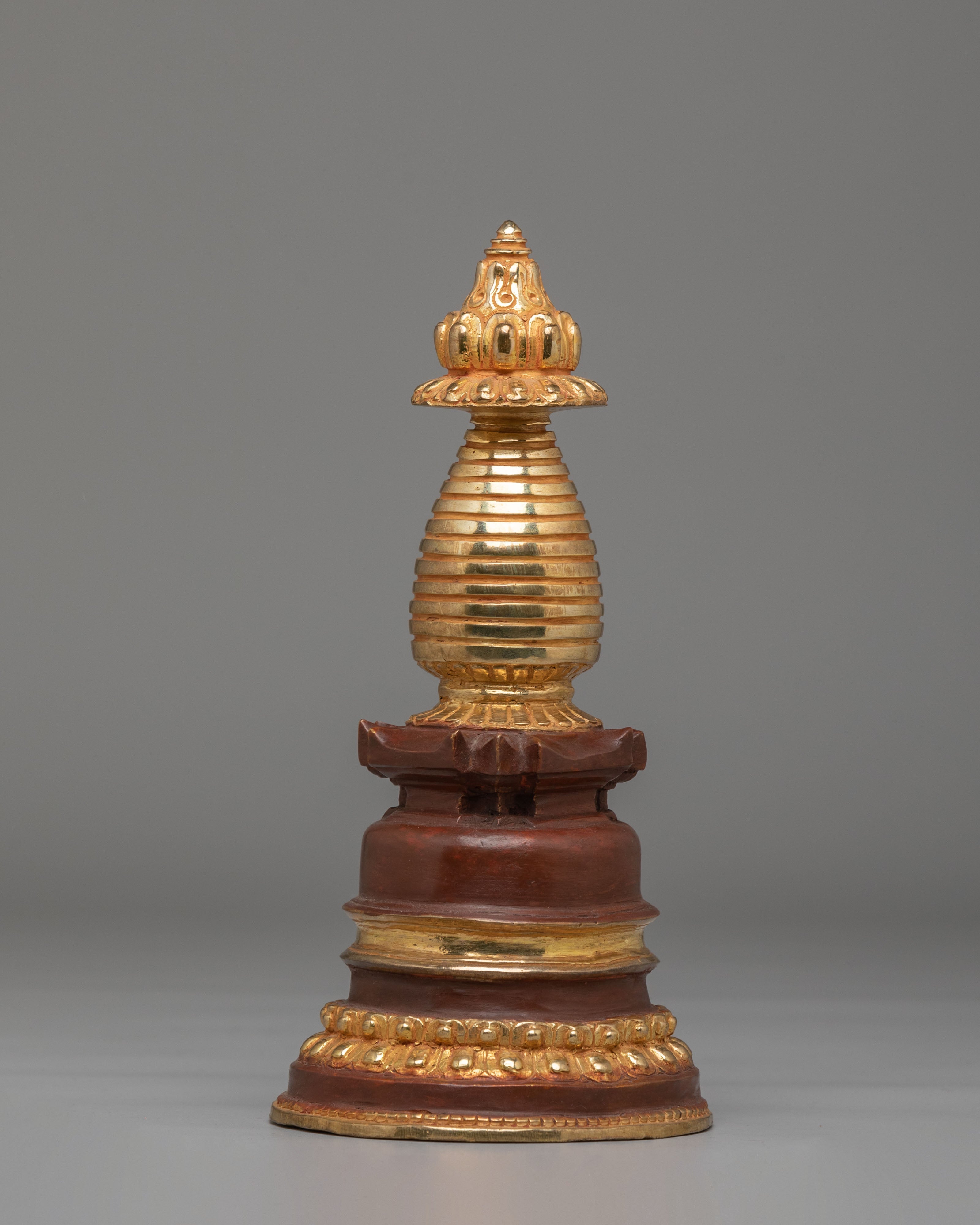 Sacred Gold Plated Kadampa Stupa | Tibetan Buddhist Art