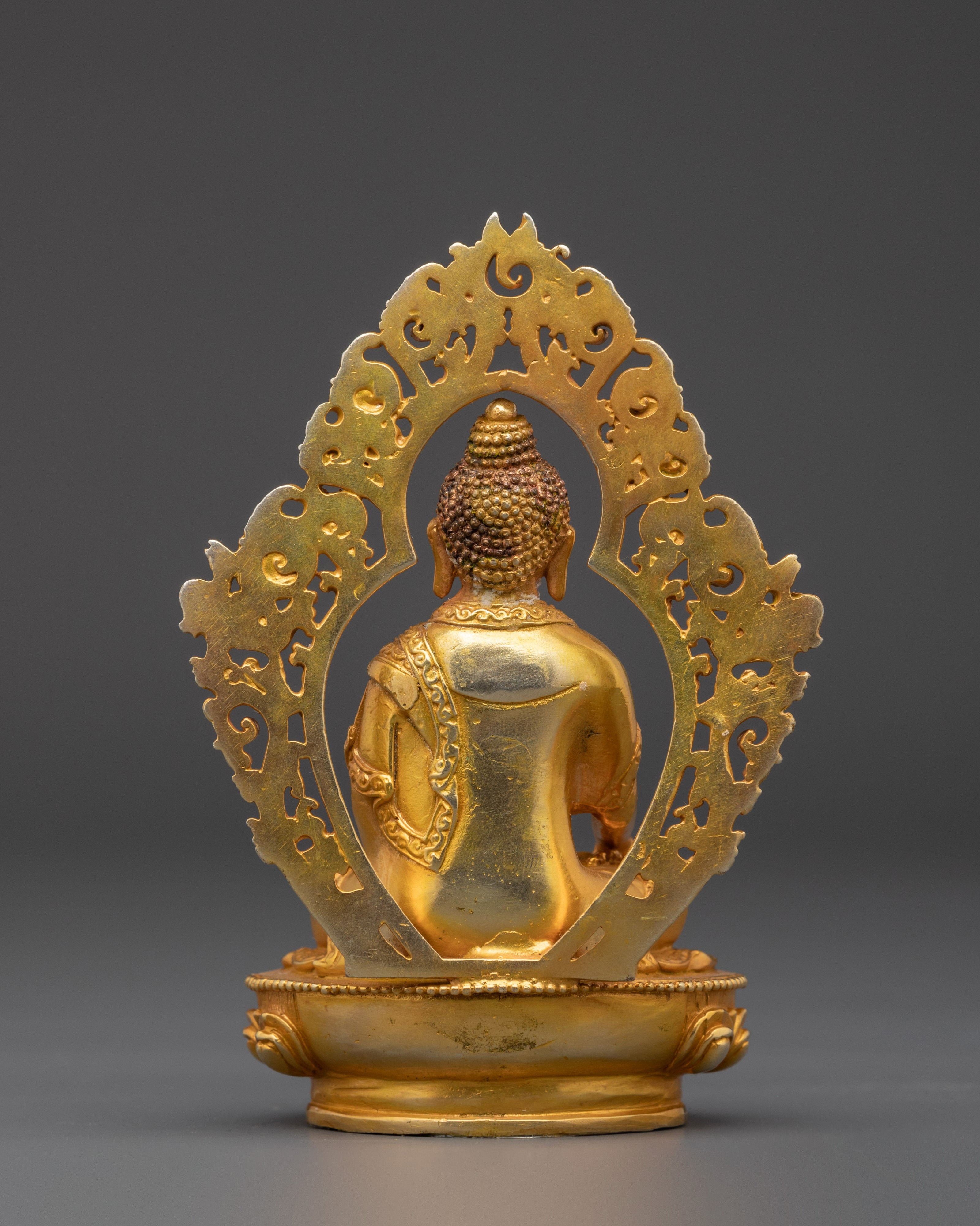 Tibetan Shakyamuni Buddha Copper Statue | Gold-Plated Buddhist Figurine