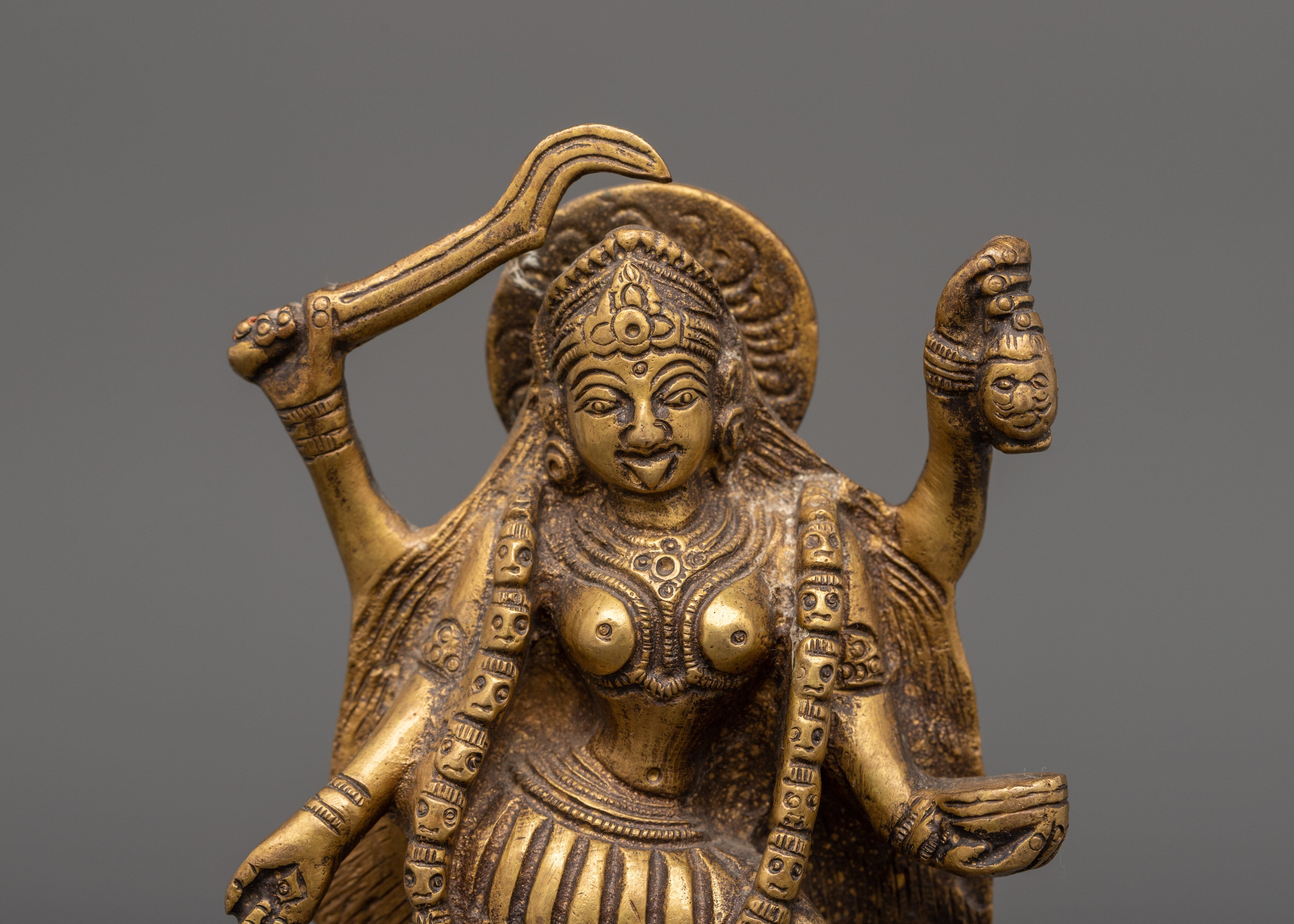 Mahakali Goddess Brass Statue | Protective Divine Energy Figurine