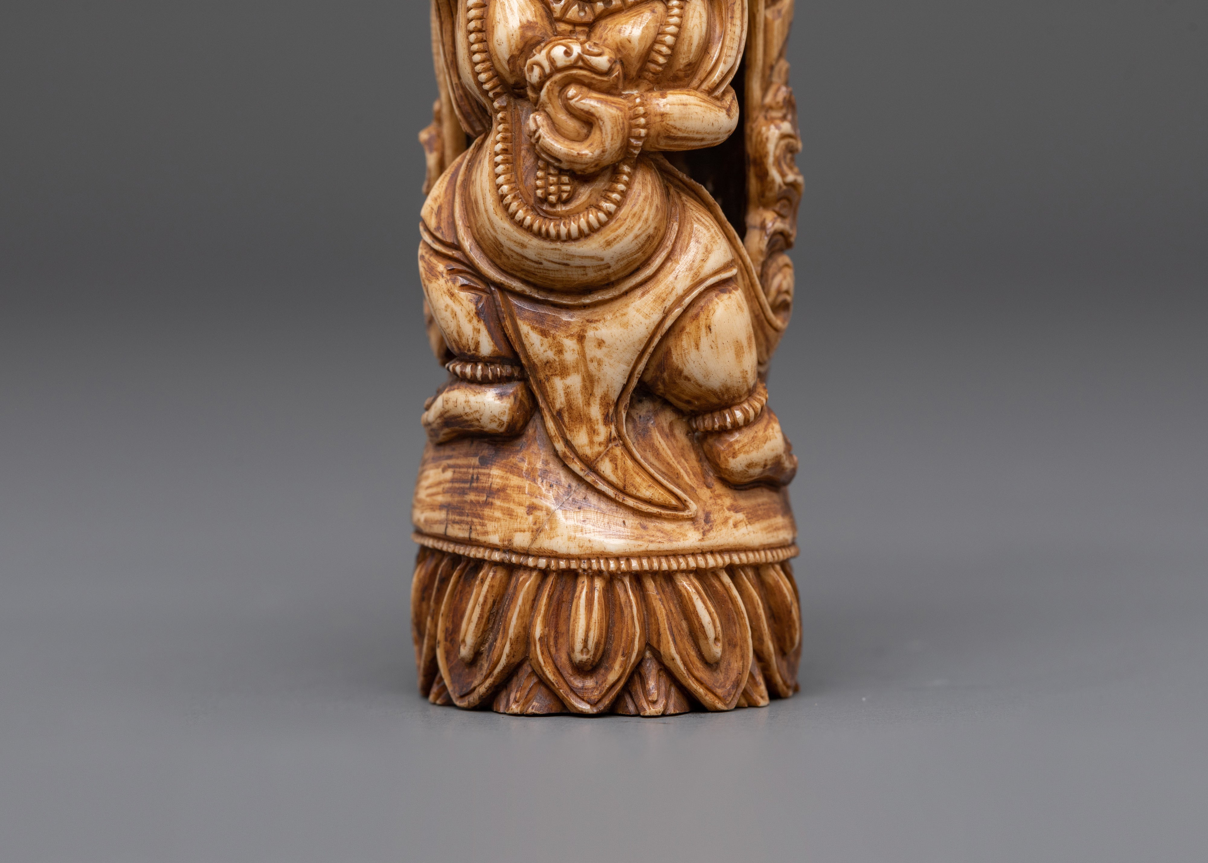 Hand Carved Buddhist Mahakala Bone | Protector of Dharma