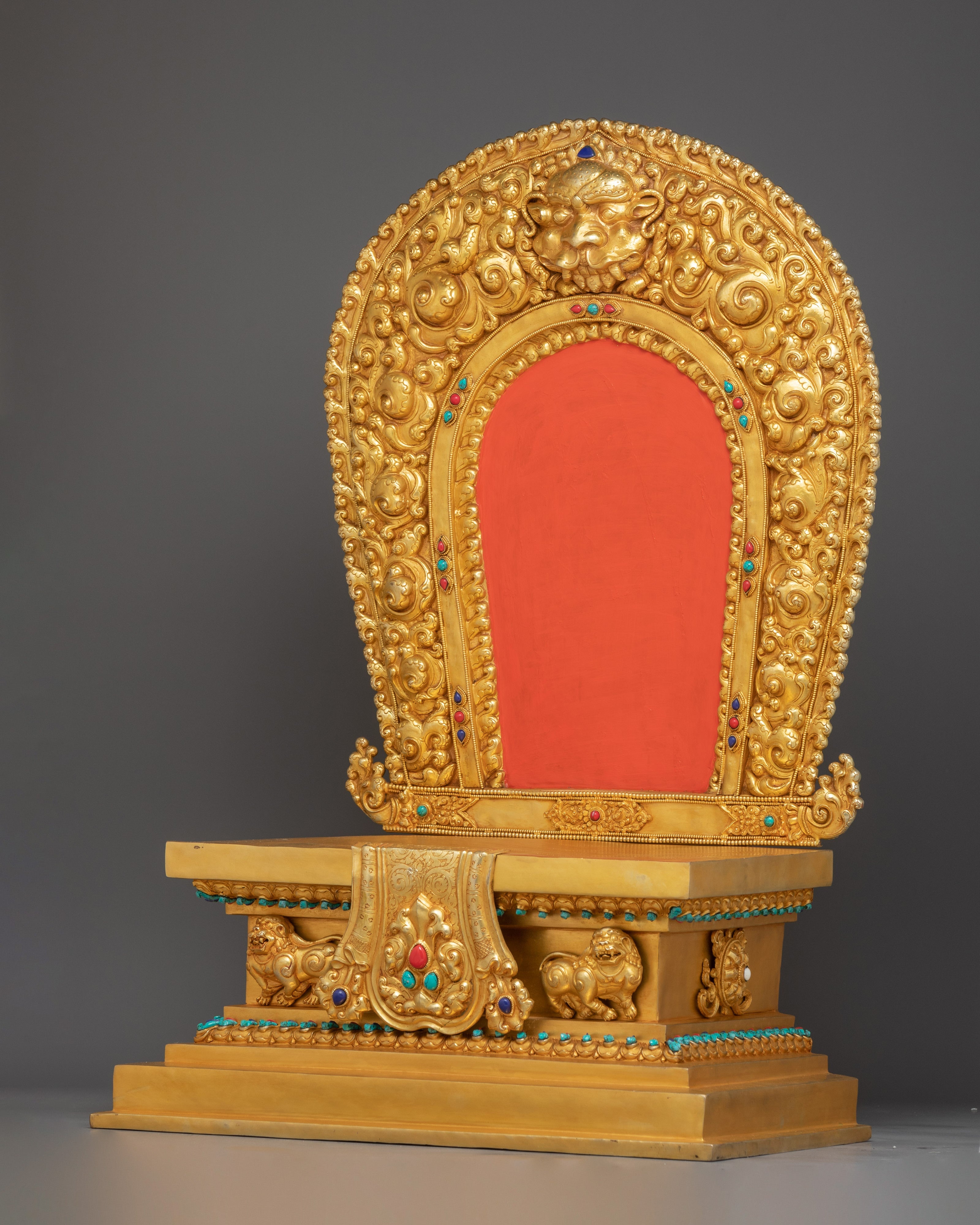Hand-Carved Buddhist Throne | Gold Plated Throne