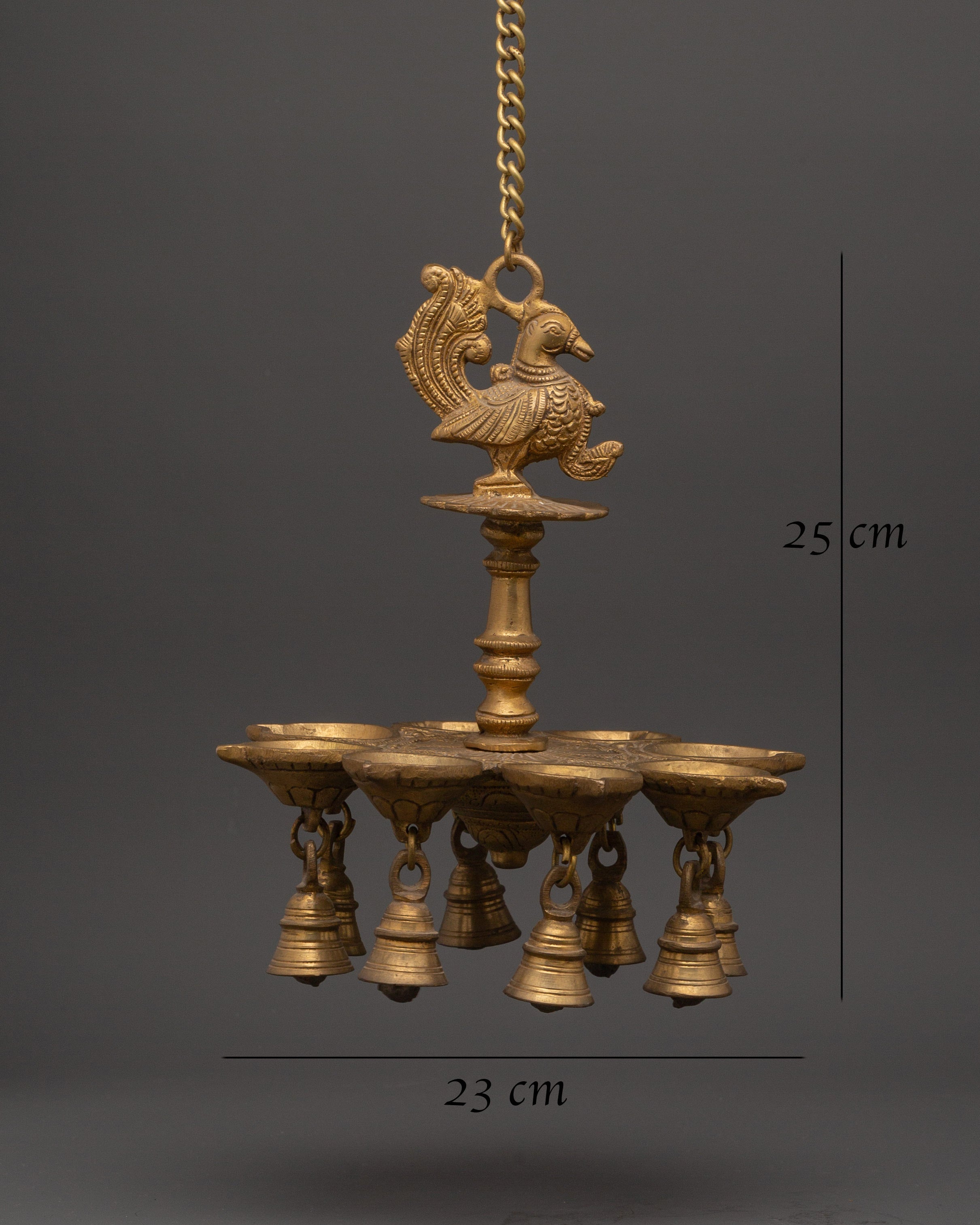 Brass Dalucha Hanging Oil Lamp | Ritual Decor for Temples, Homes