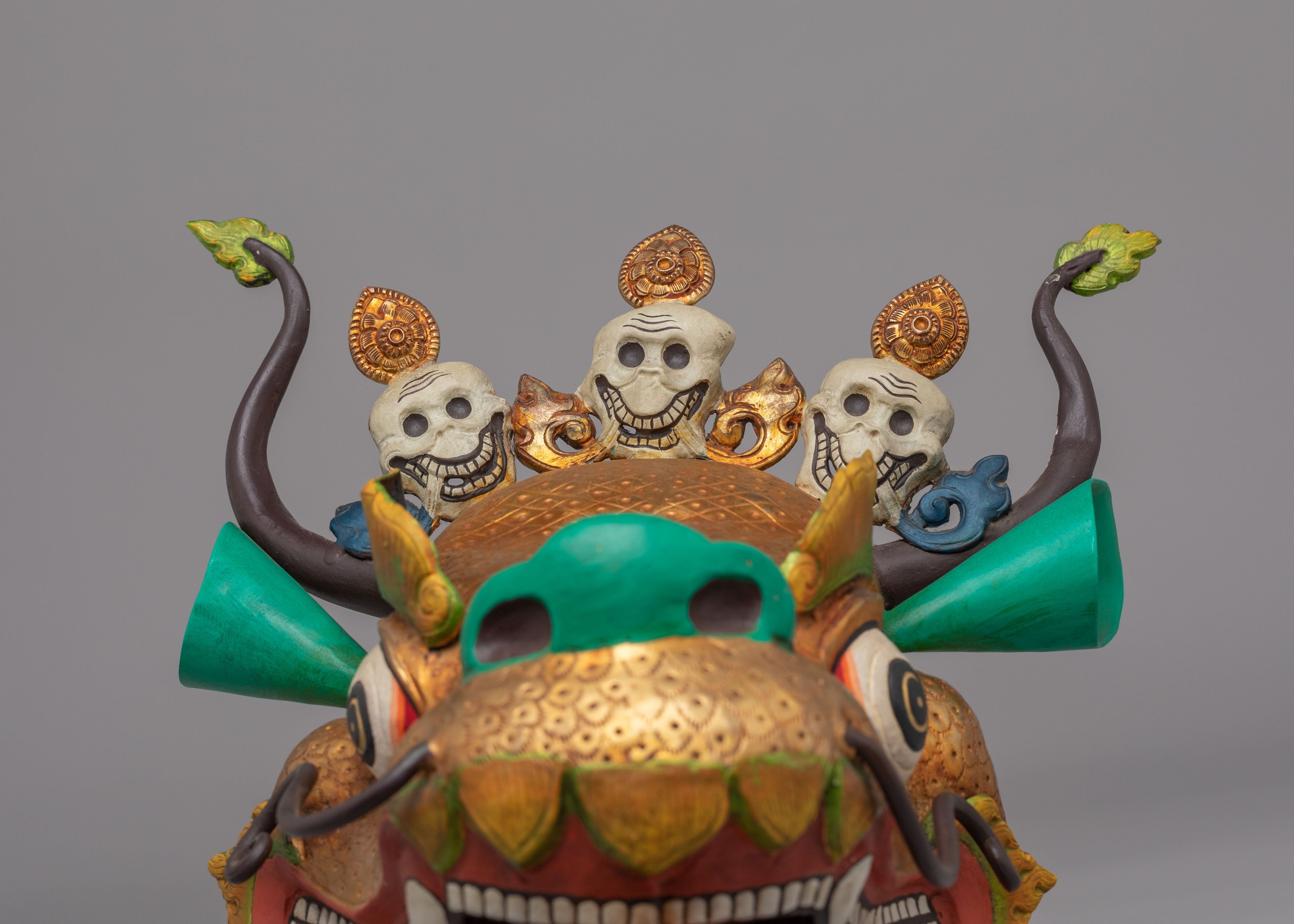 Dragon Head Set for Decor | Handcrafted Copper & Acrylic Color Art
