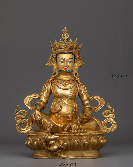 Dzambhala Kuber Buddhist Deity Statue | Wealth Guardian Sculpture
