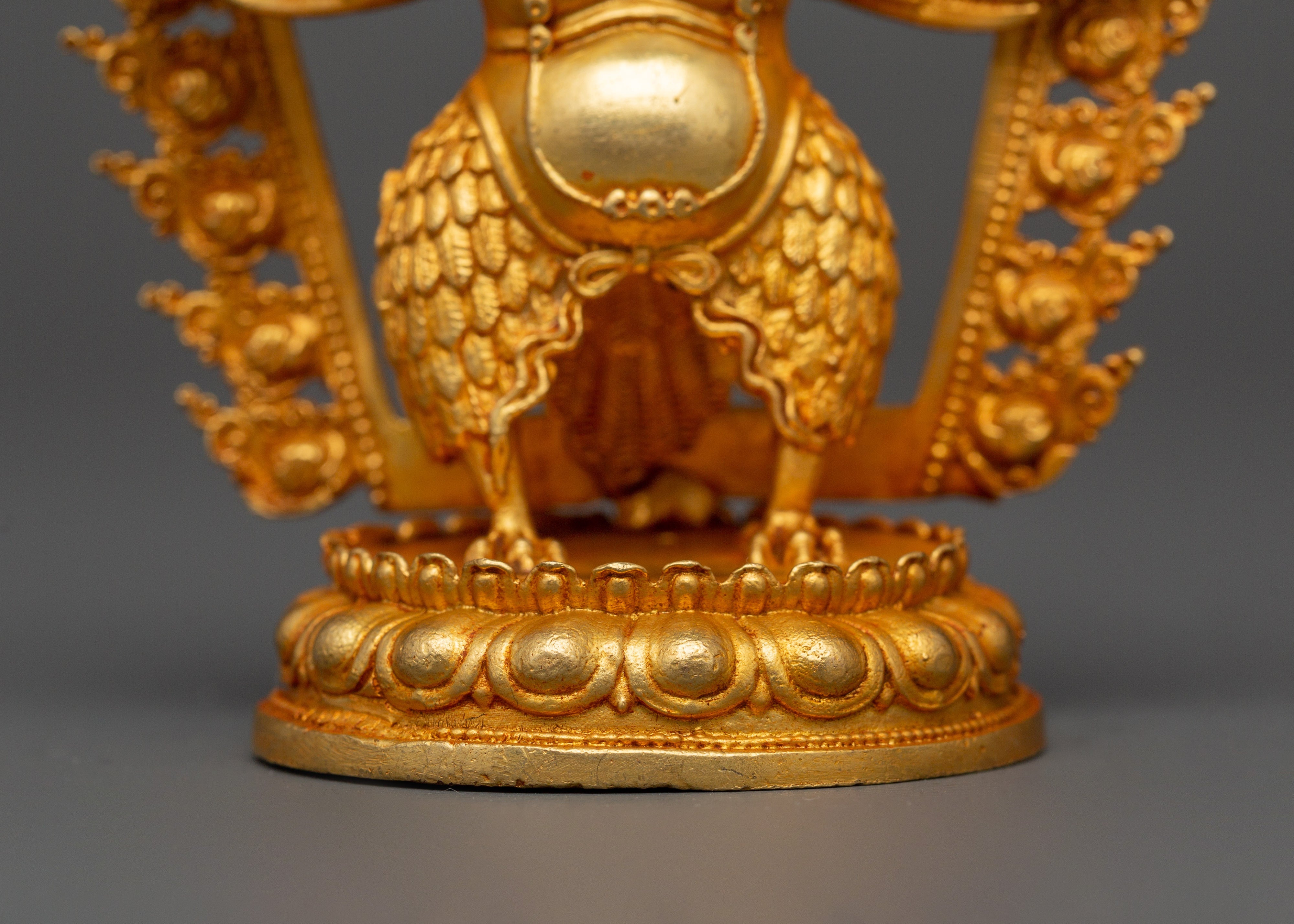 Fierce Garuda Gold-Plated Copper Sculpture | Altar, Protection & Spiritual Home Decor