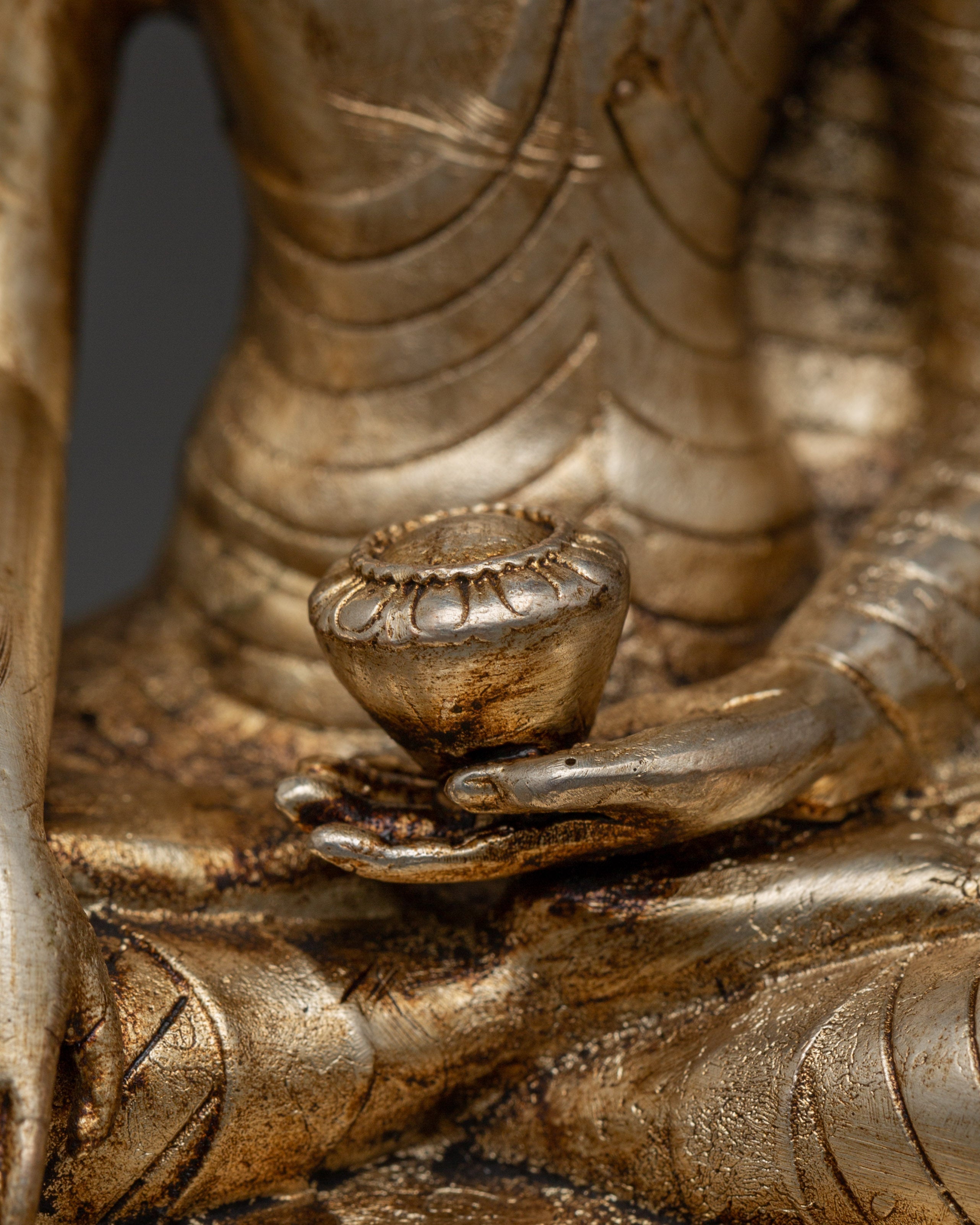 silver-plated Shakyamuni Buddha | Meditation & Sacred Decor