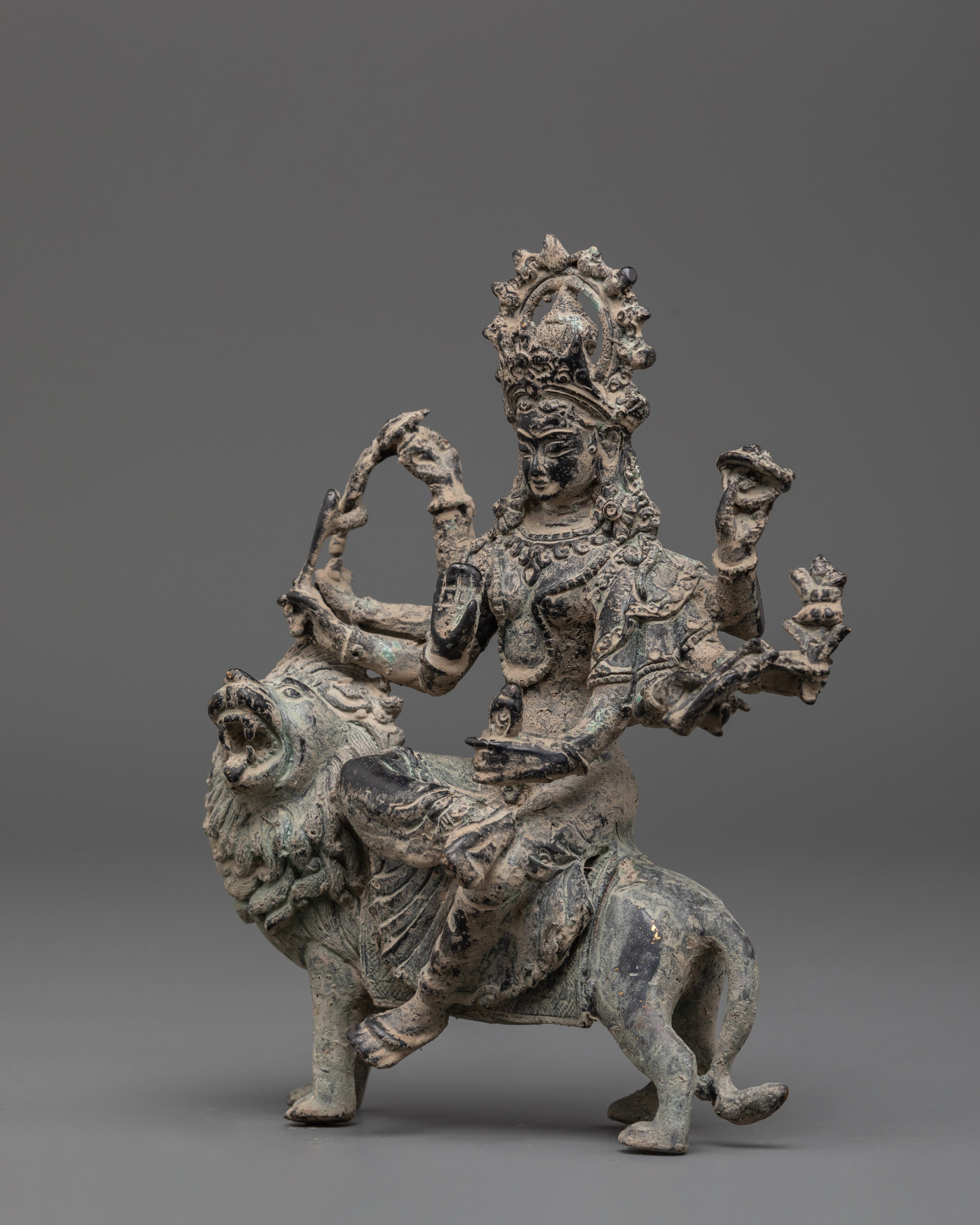 Handmade Brass Durga Statue for Protection and Strength