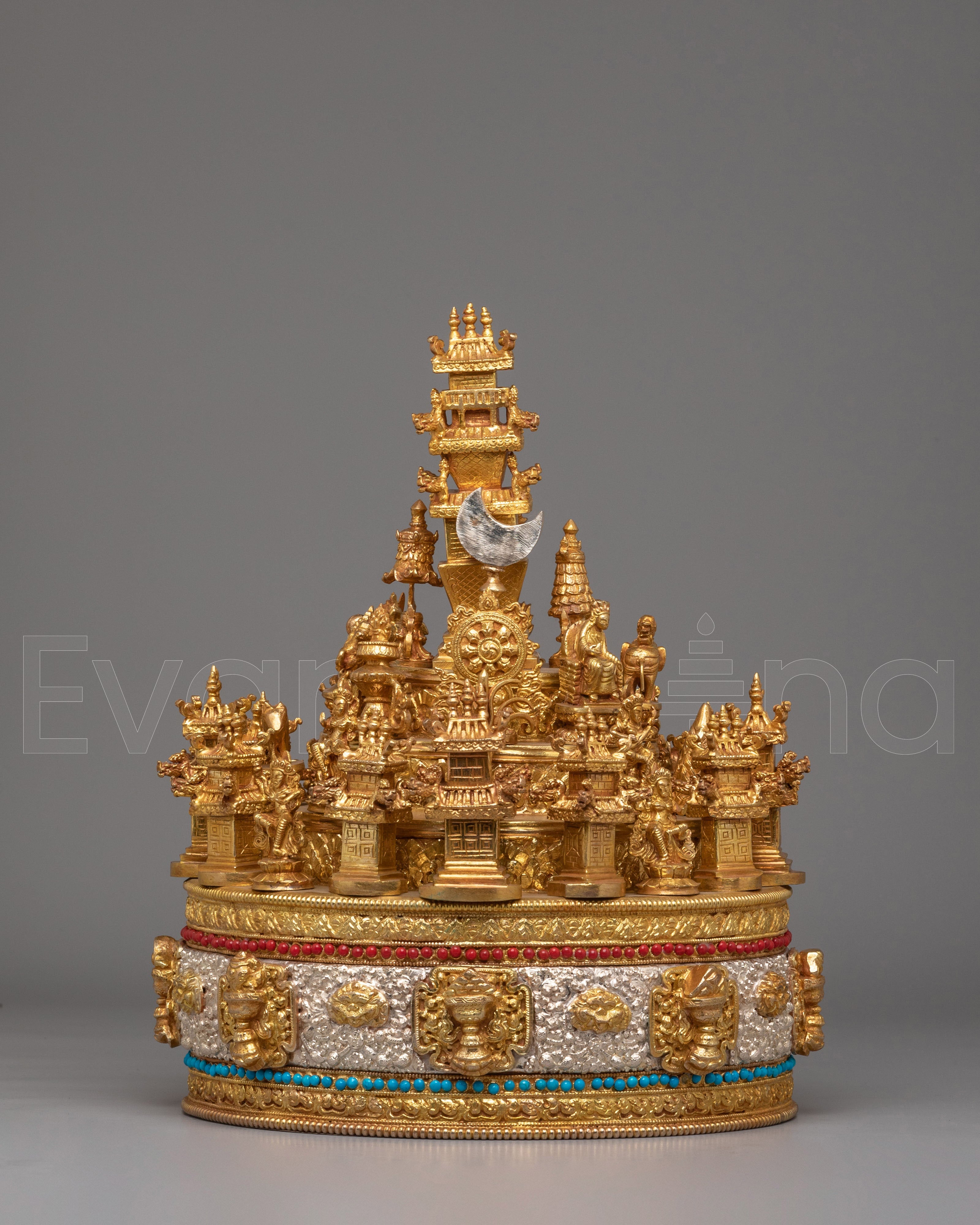 Himalayan Mandala Offering for Ritual Practice | Gold Plated Buddhist Altar Piece