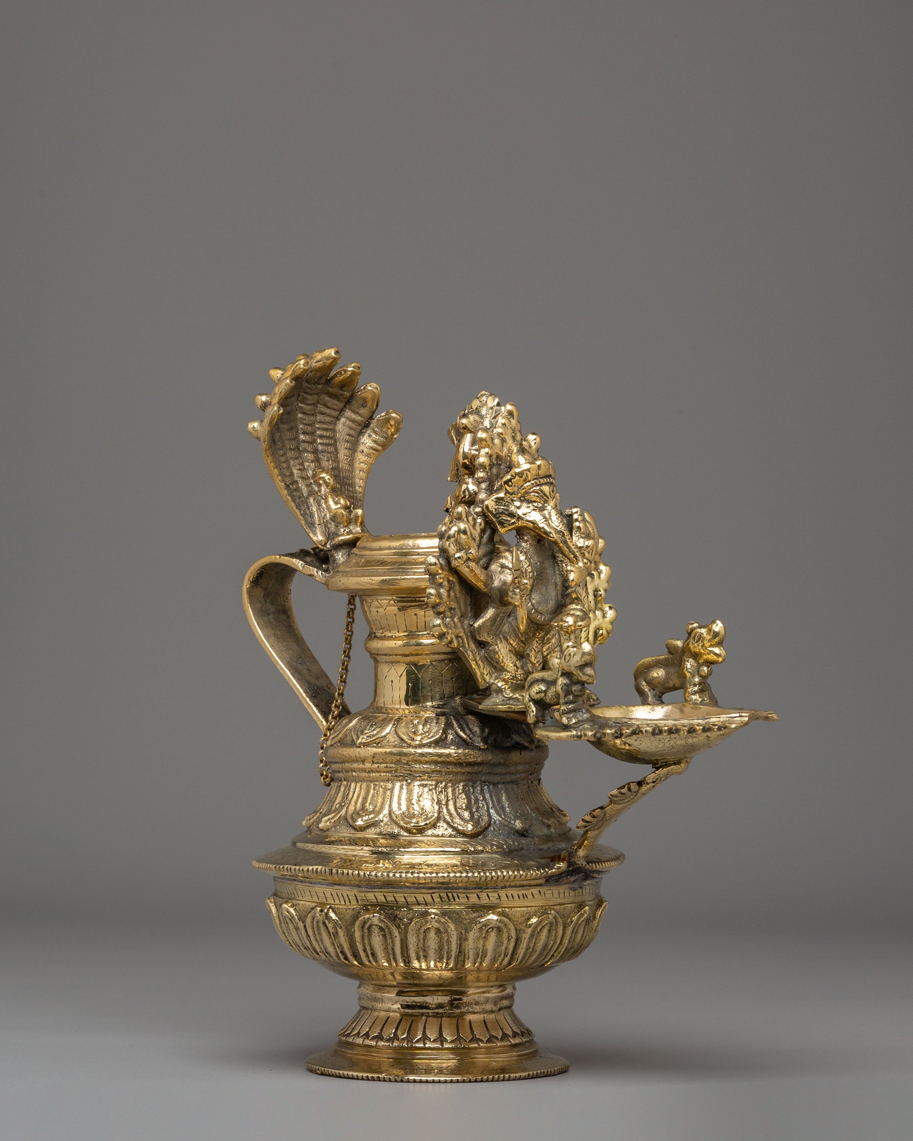 Traditional Nepali Sukunda | Handcrafted Brass Ganesh Lamp